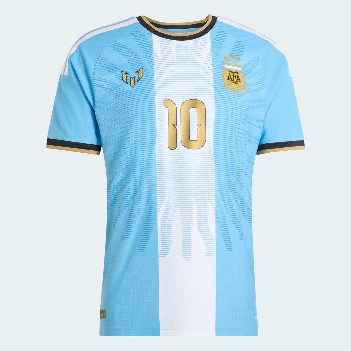 Front view of Argentina national team AFA x Messi light blue match authentic soccer jersey by Final Third Kit