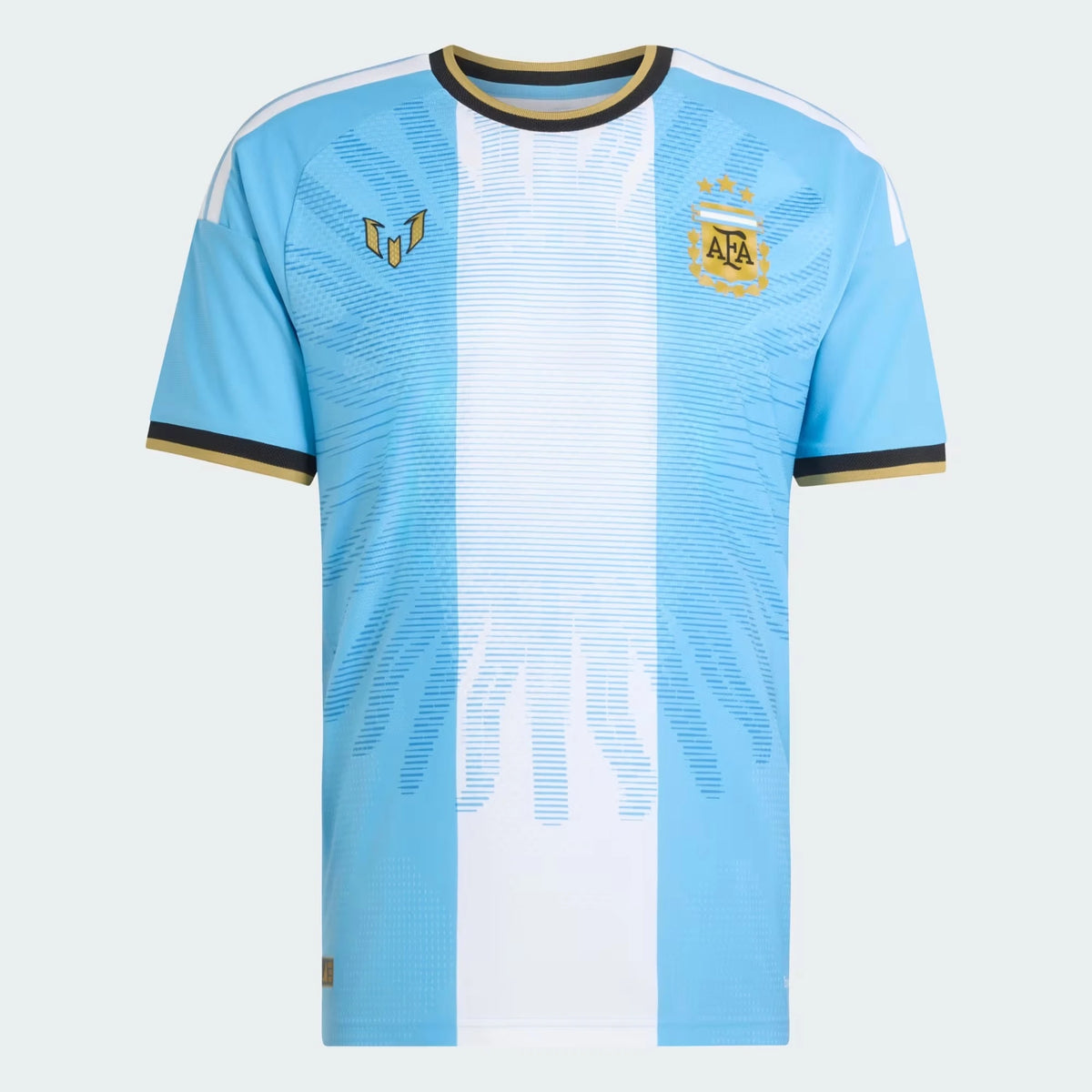 Front view of Argentina national team AFA x Messi light blue match authentic soccer jersey by Final Third Kit