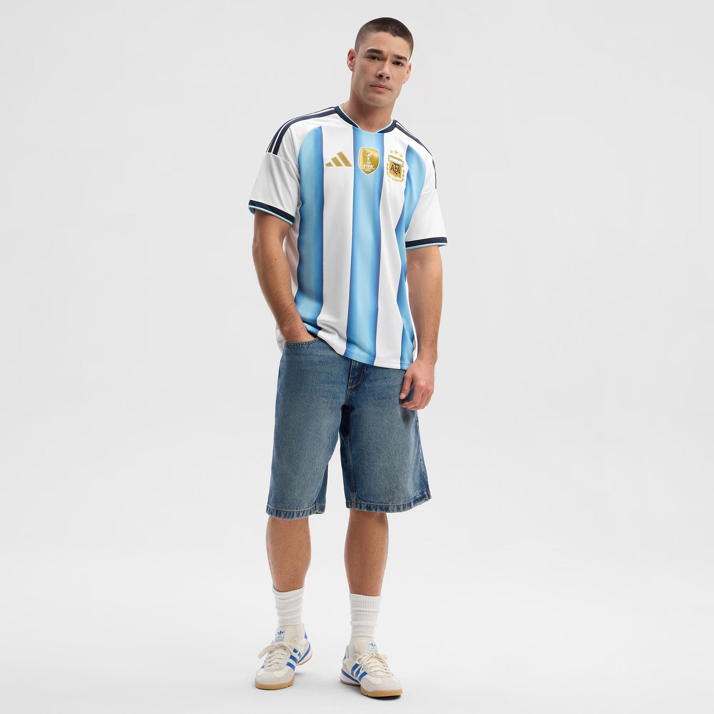 men wearing a argentina 2026 jersey