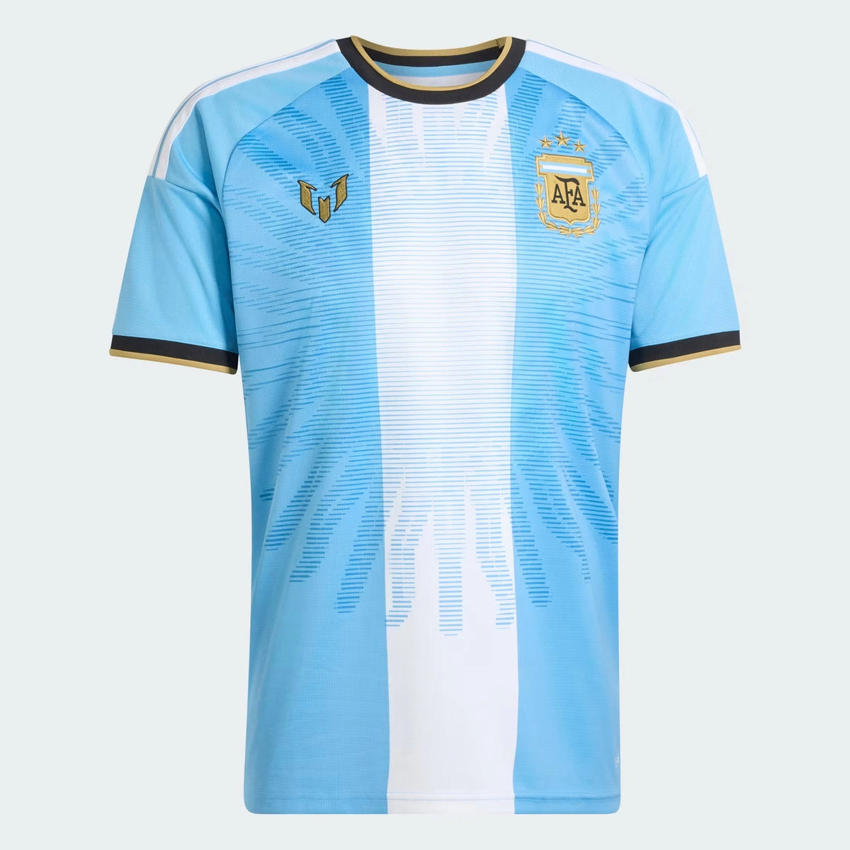 Front view of Argentina national team AFA x Messi light blue replica soccer jersey by Final Third Kit