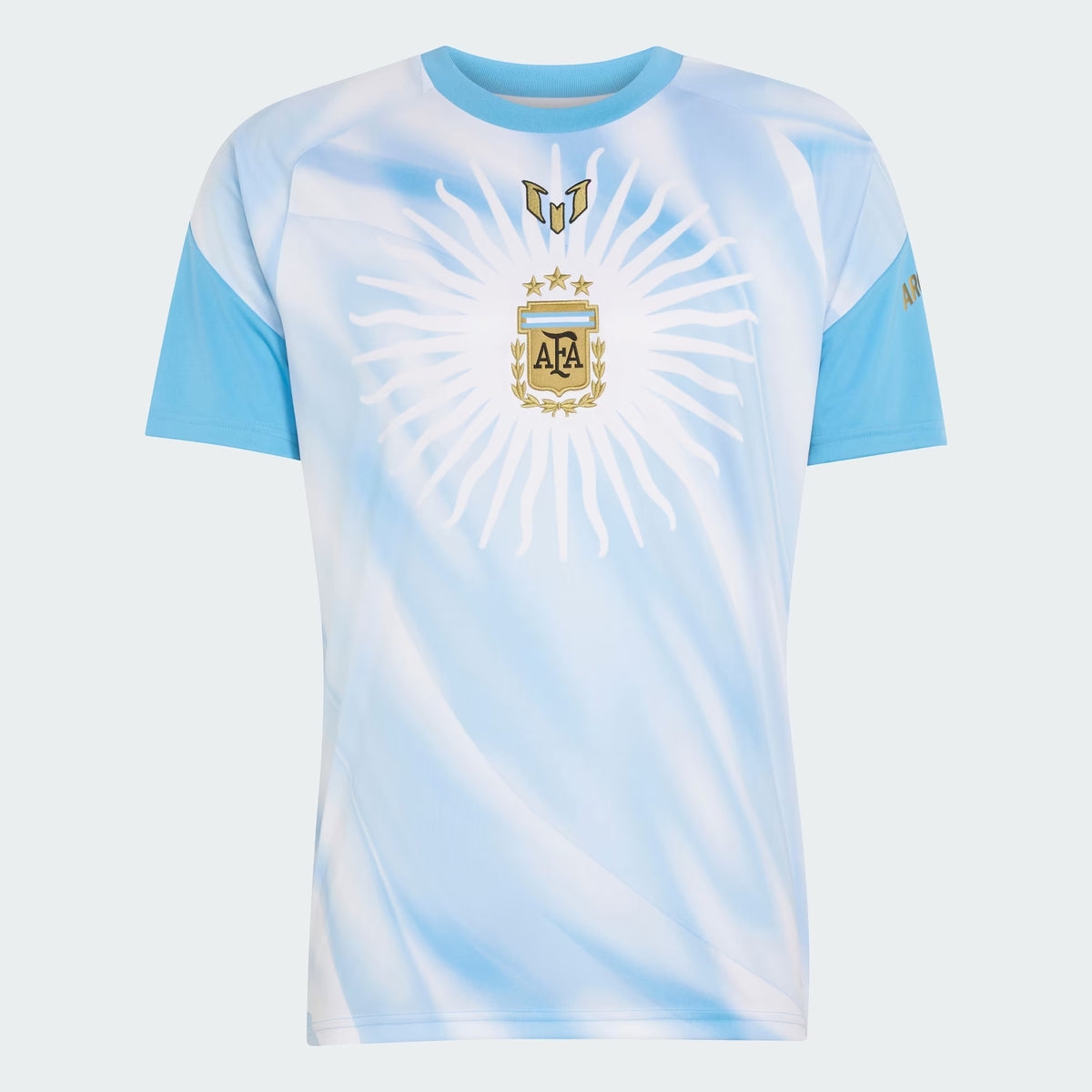 Front view of Argentina national team AFA x Messi light blue replica soccer jersey by Final Third Kit