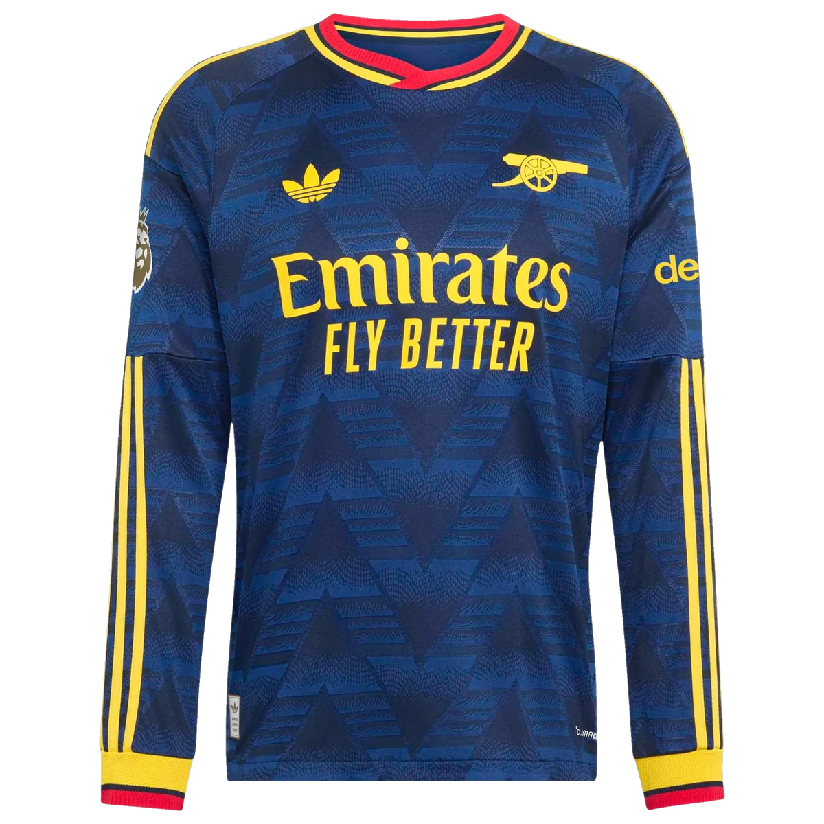Front view of Arsenal 2026-2027 away navy replica long sleeve soccer jersey by Final Third Kit