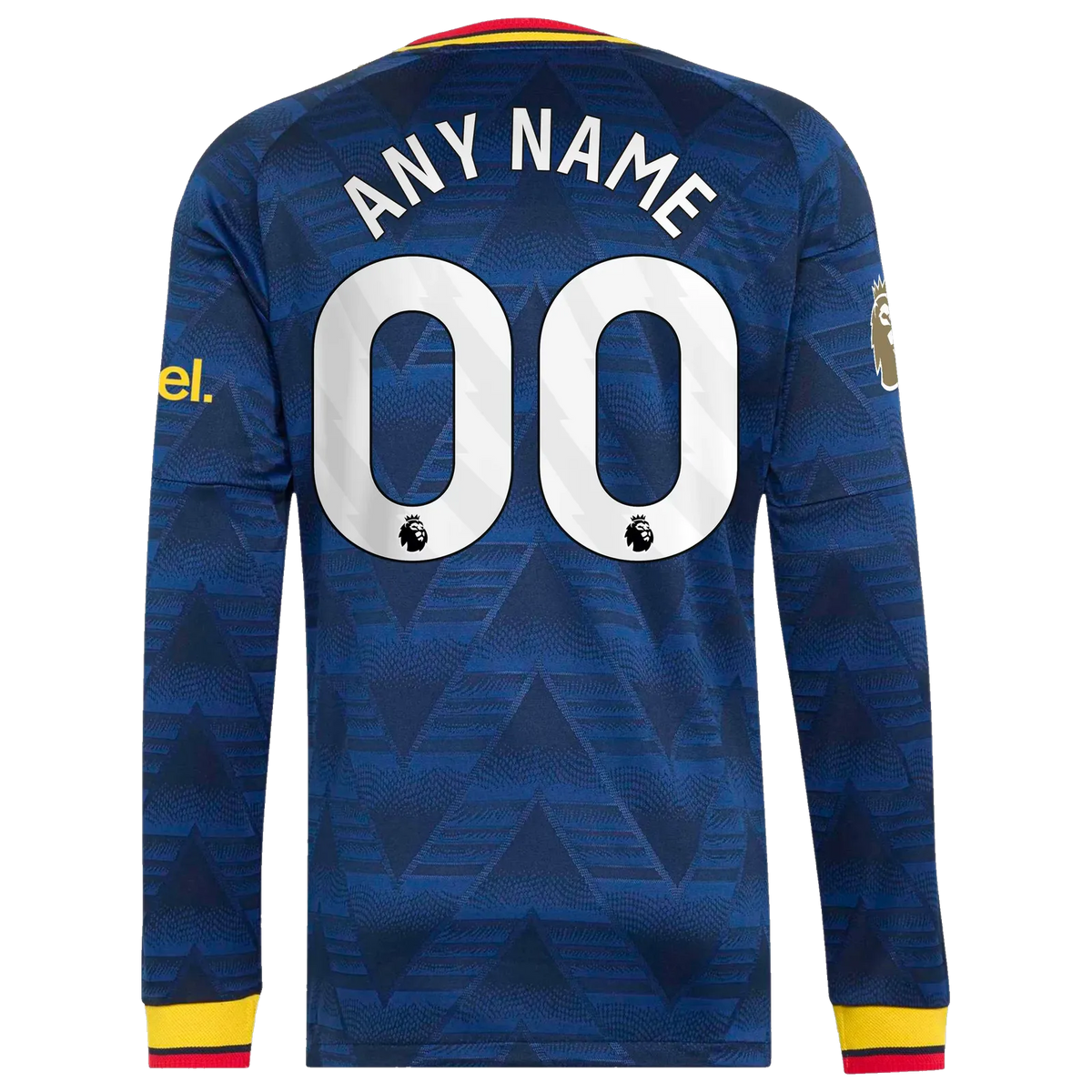 Back view of Arsenal 2026-2027 away navy replica long sleeve football shirt by Final Third Kit