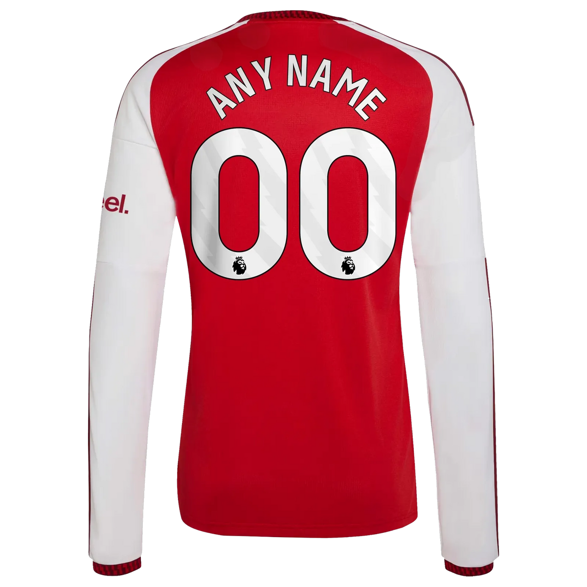 Back view of Arsenal 2026-2027 home red replica long sleeve football shirt by Final Third Kit
