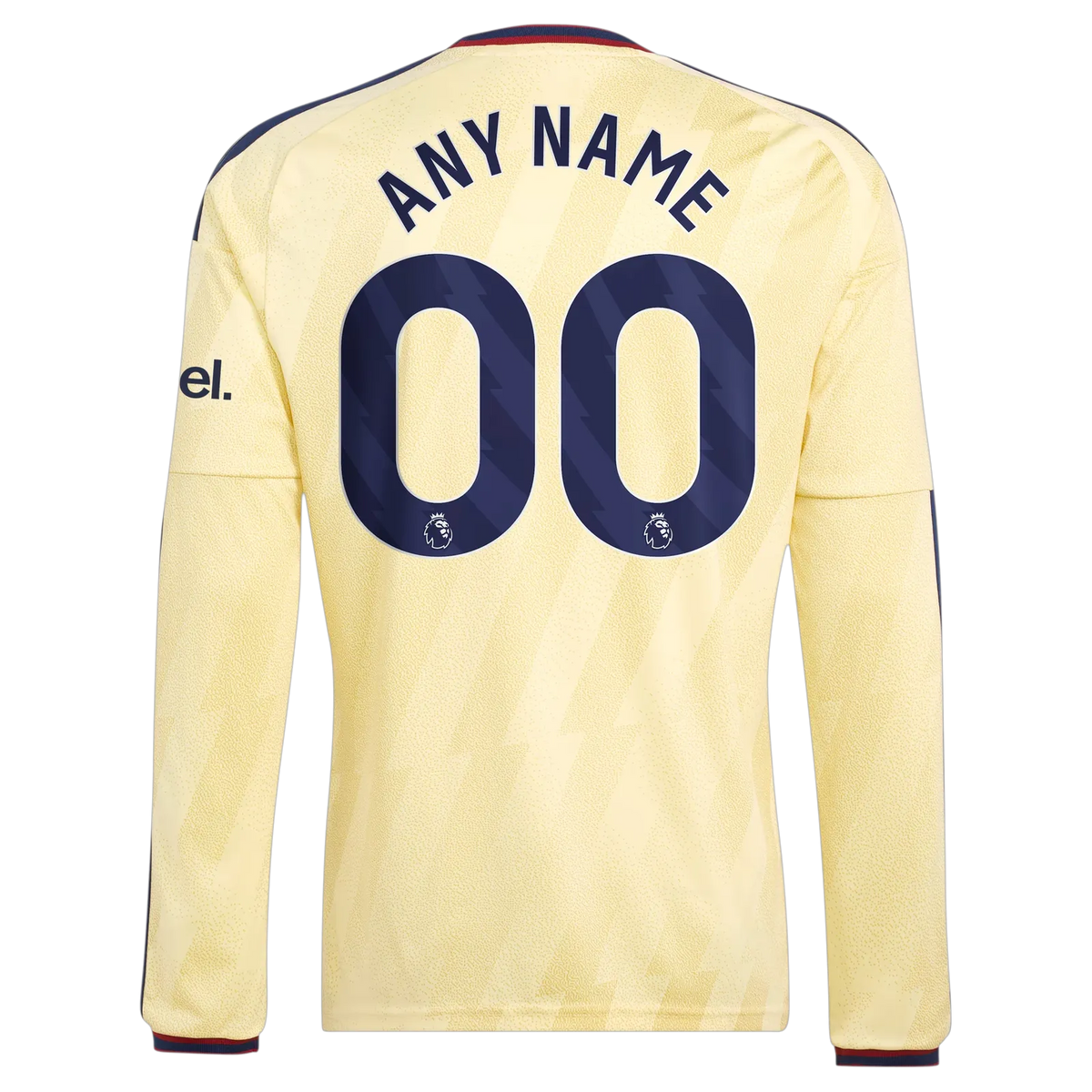 Back view of Arsenal 2026-2027 third yellow replica long sleeve football shirt by Final Third Kit