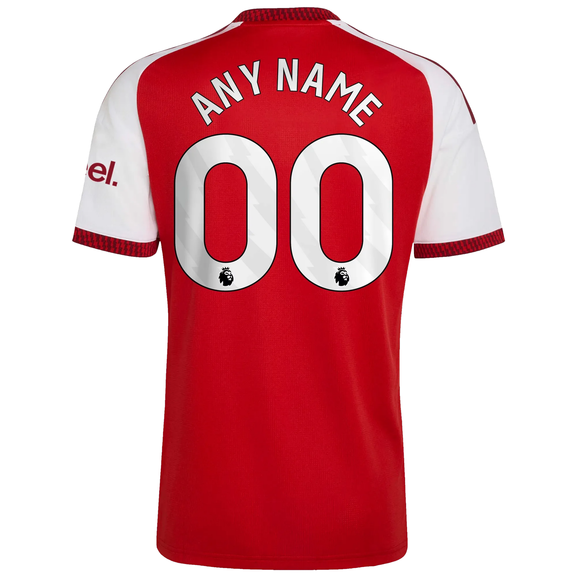 Back view of men's Arsenal 2026-2027 home football shirt with custom name and number printing by Final Third Kit