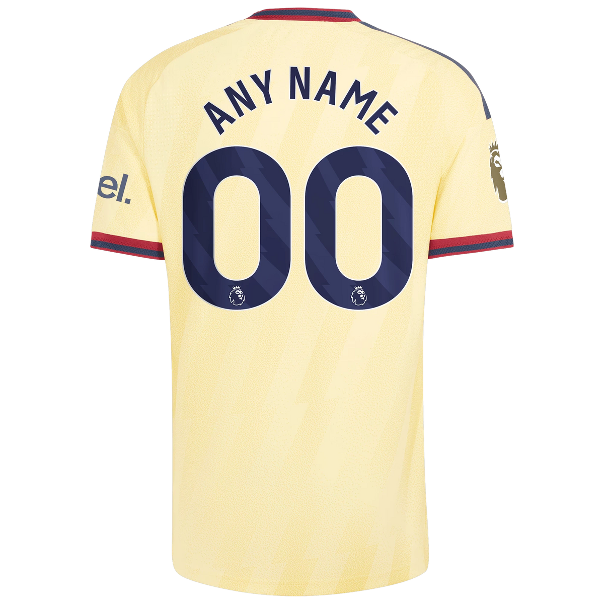 Back view of Arsenal 2026-2027 third yellow adidas on-field authentic football shirt by Final Third Kit