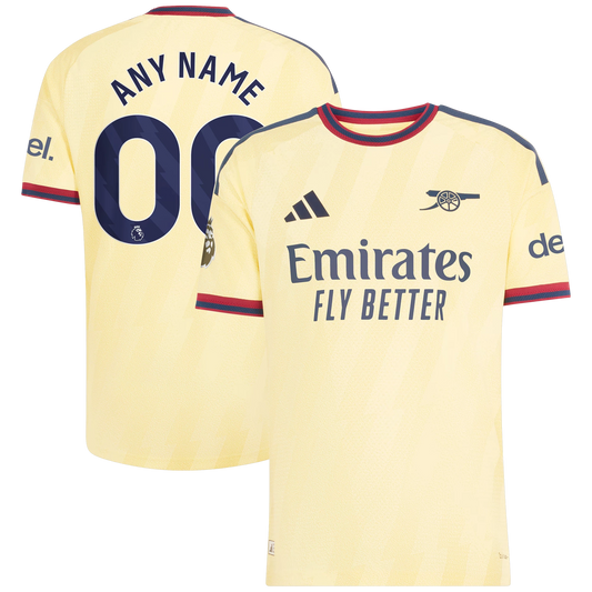 Front and back view of Arsenal 2026-2027 third yellow adidas on-field authentic custom jersey by Final Third Kit