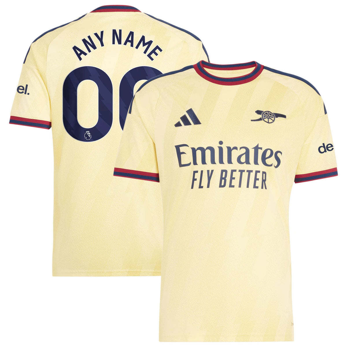 Front and back view of Arsenal 2026-2027 third yellow adidas replica custom jersey by Final Third Kit