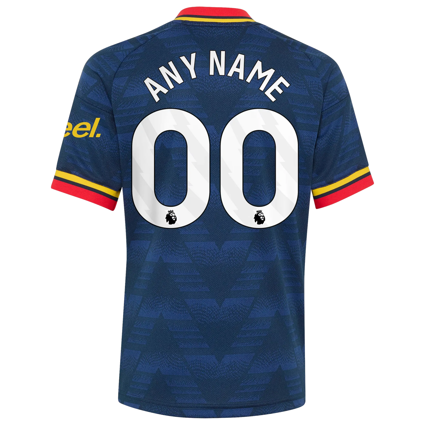 Back view of men's Arsenal 2026-2027 away football shirt with custom name and number printing by Final Third Kit