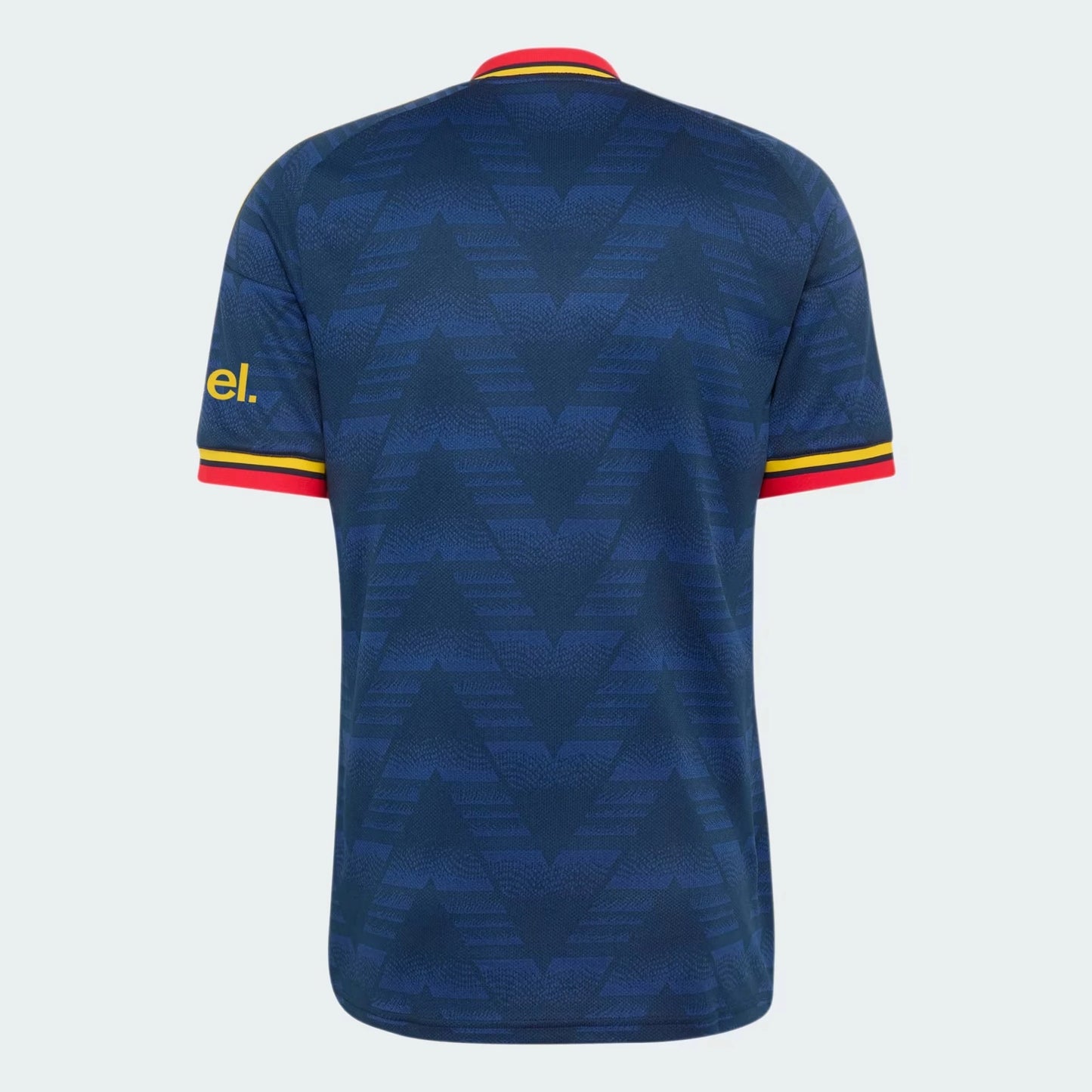 Back view of Arsenal away replica jersey showing blank back without name or number