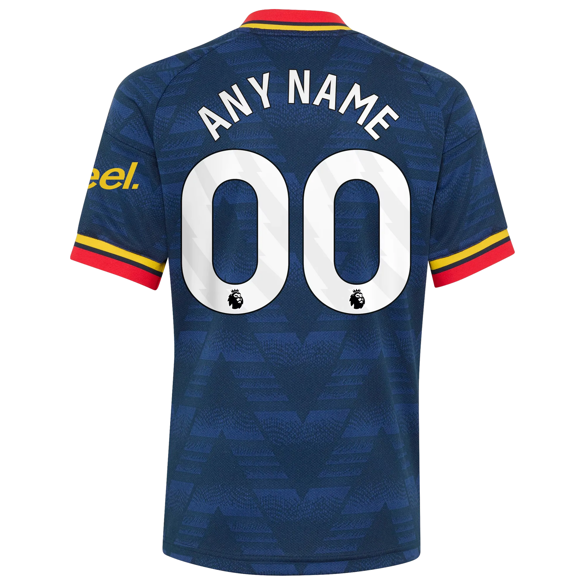 Back view of youth Arsenal 2026-2027 away navy football shirt with custom name and number printing by Final Third Kit