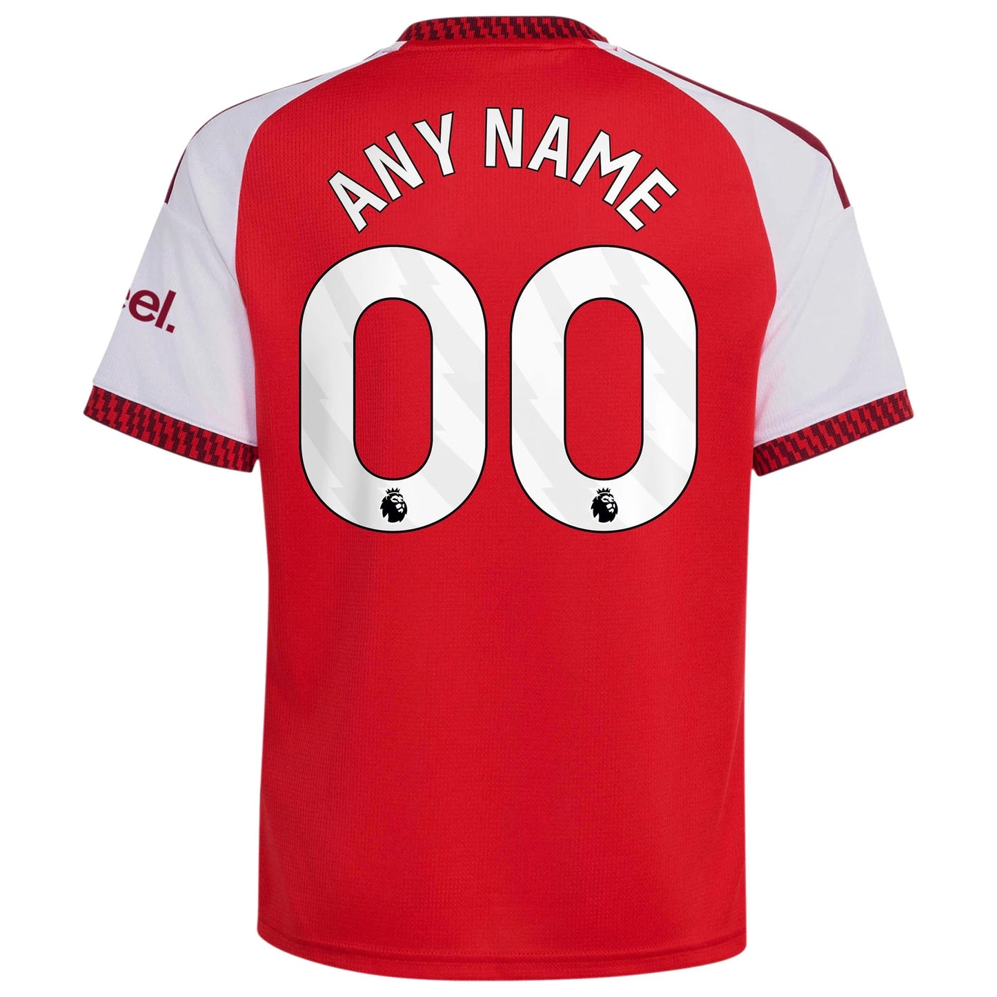Back view of youth Arsenal 2026-2027 home red football shirt with custom name and number printing by Final Third Kit