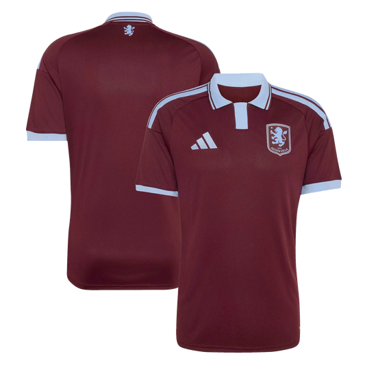 Front View And Back View Of Aston Villa 2026/27 Home Stadium Replica Jersey front view