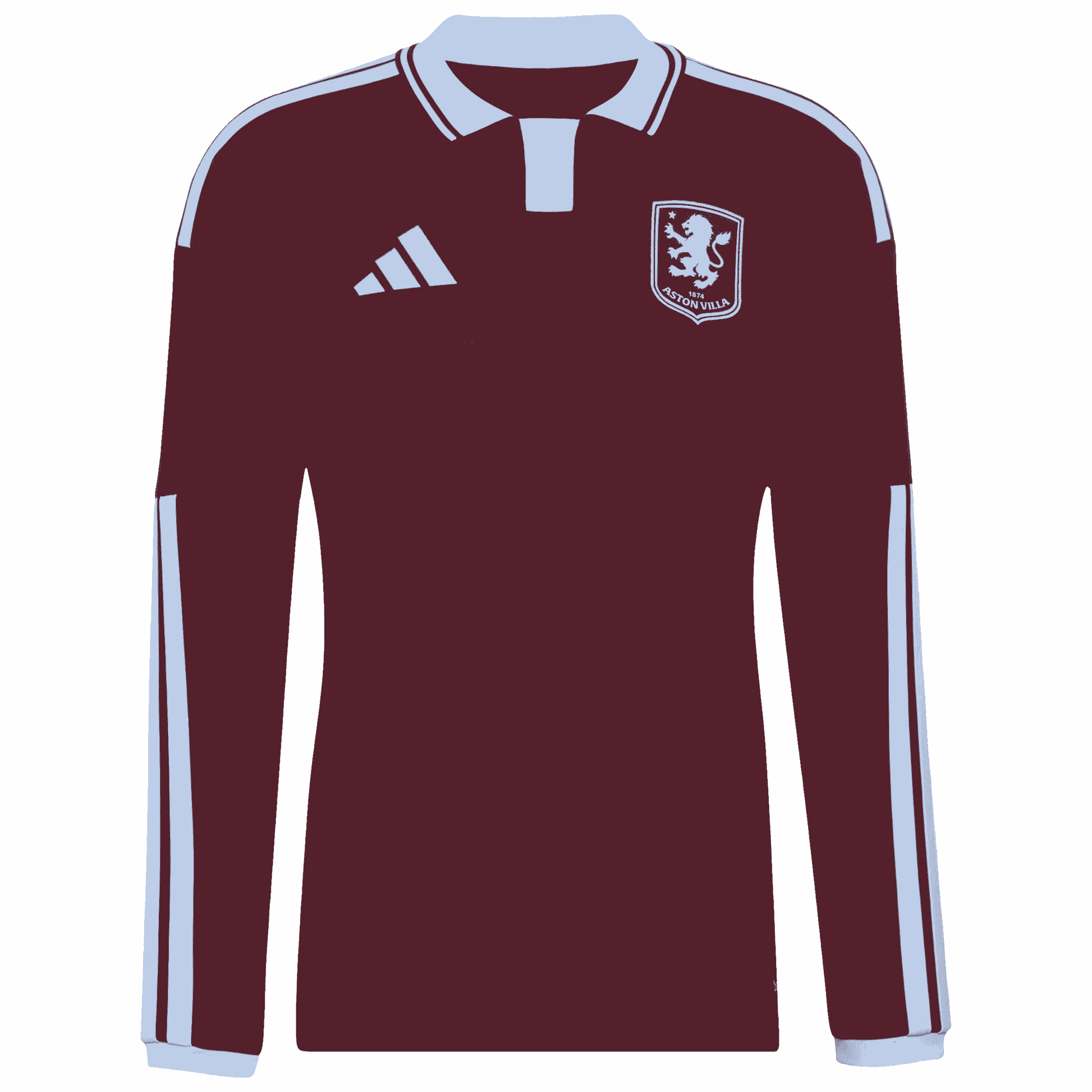 AAston Villa 2026/27 Home Stadium Replica Long Sleeve Jersey front view