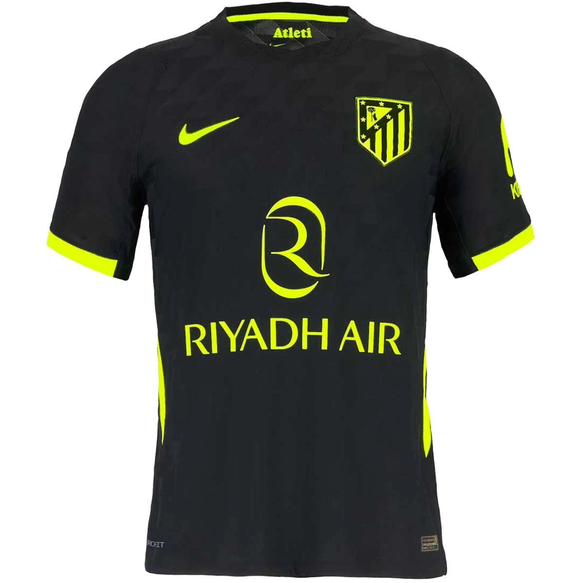 Front view of Atlético de Madrid 2026-2027 away black replica soccer jersey by Final Third Kit