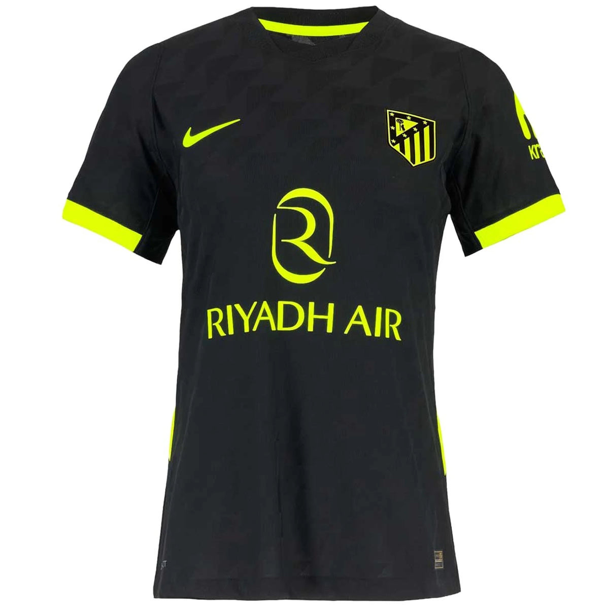 Front view of youth Atlético de Madrid 2026-2027 away black replica soccer jersey by Final Third Kit
