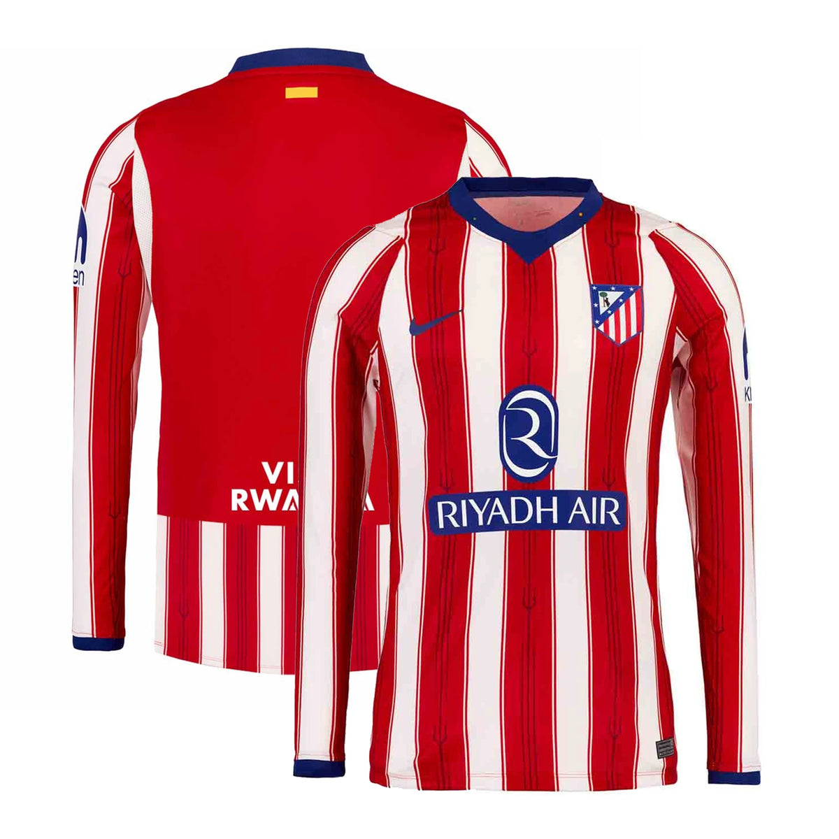 Front and back view of Atlético de Madrid 2026-2027 home red replica long sleeve jersey by Final Third Kit