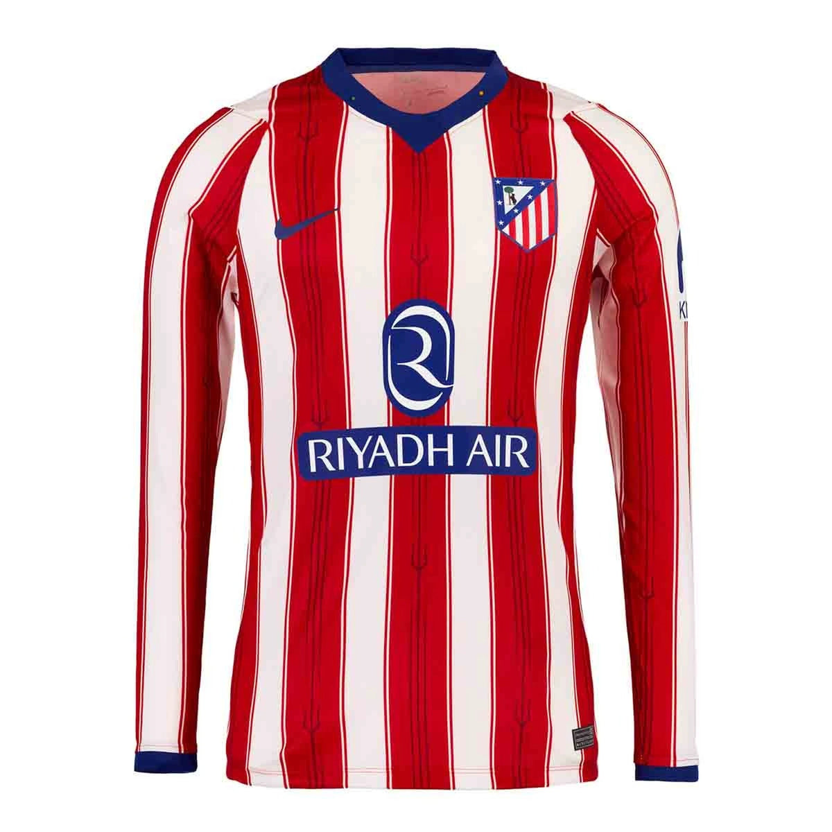 Front view of Atlético de Madrid 2026-2027 home red replica long sleeve soccer jersey by Final Third Kit