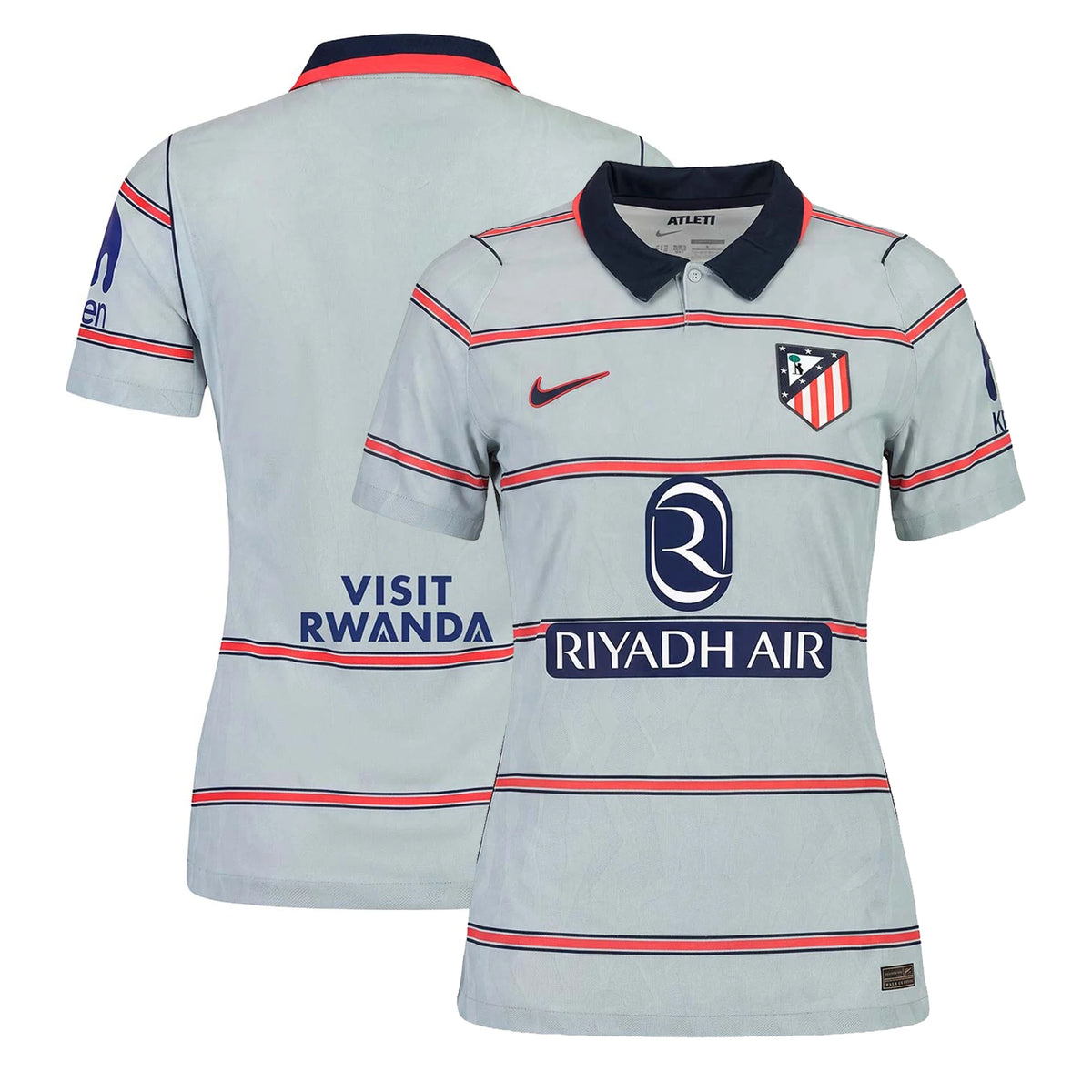 Front and back view of women's Atlético de Madrid 2026-2027 away black replica jersey by Final Third Kit