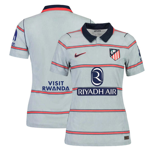 Front and back view of women's Atlético de Madrid 2026-2027 away black replica jersey by Final Third Kit