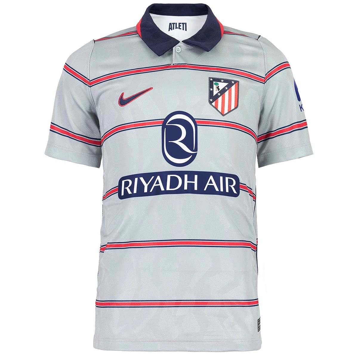 Front view of youth Atlético de Madrid 2026-2027 third grey replica soccer jersey by Final Third Kit
