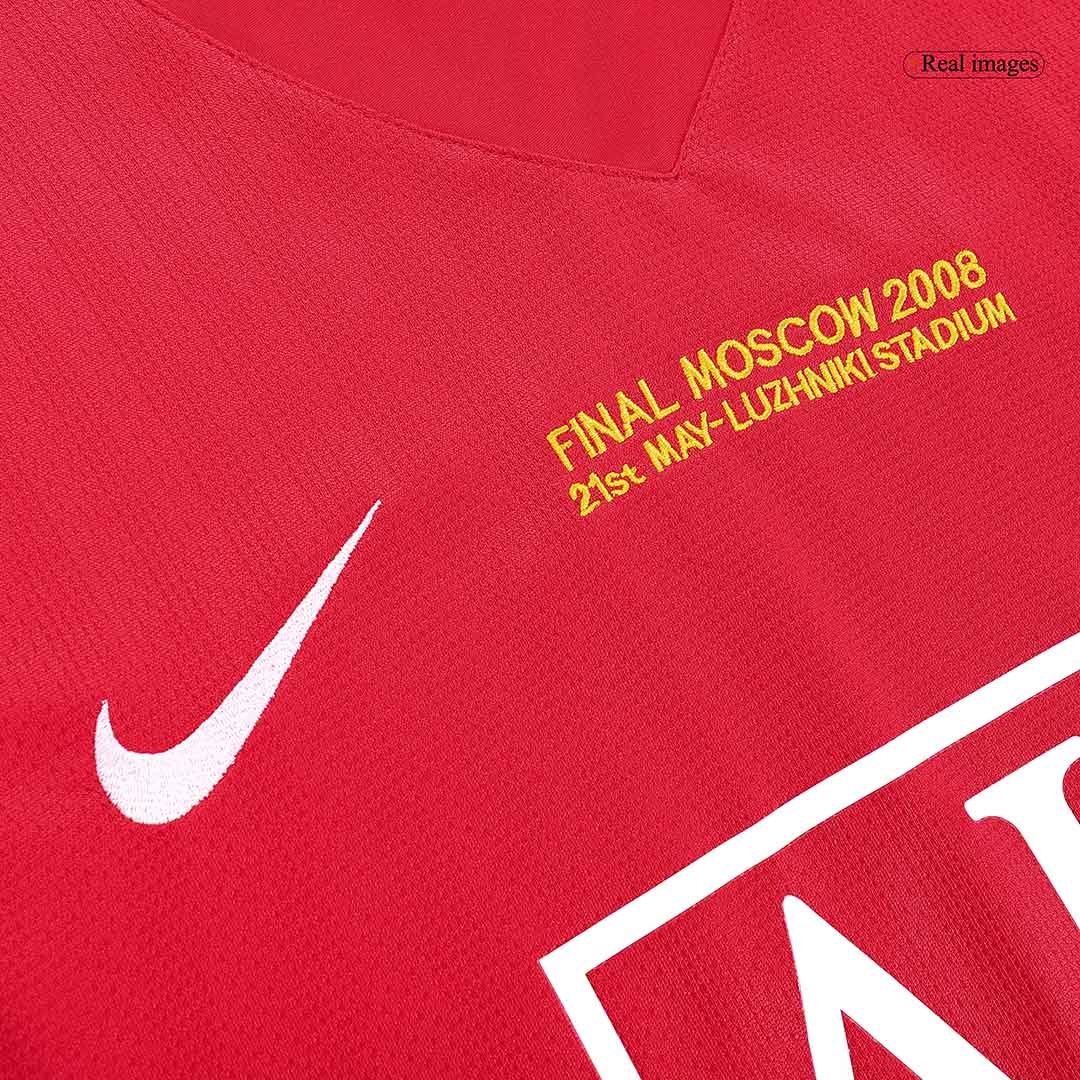 SCHOLES #18 Manchester United Retro Jersey Home Soccer Shirt 2007/08 - UCL Final
