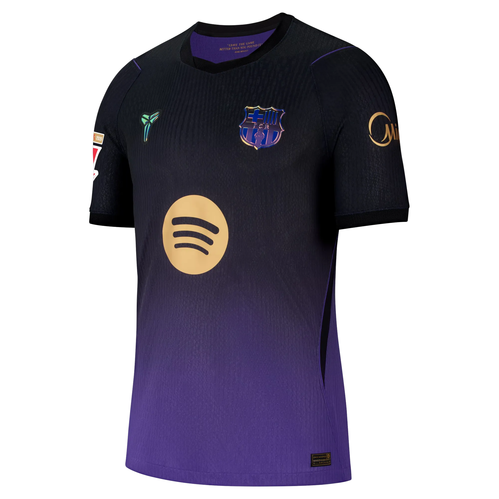 Front view of men's Barcelona 2026-2027 away purple match authentic soccer jersey by Final Third Kit