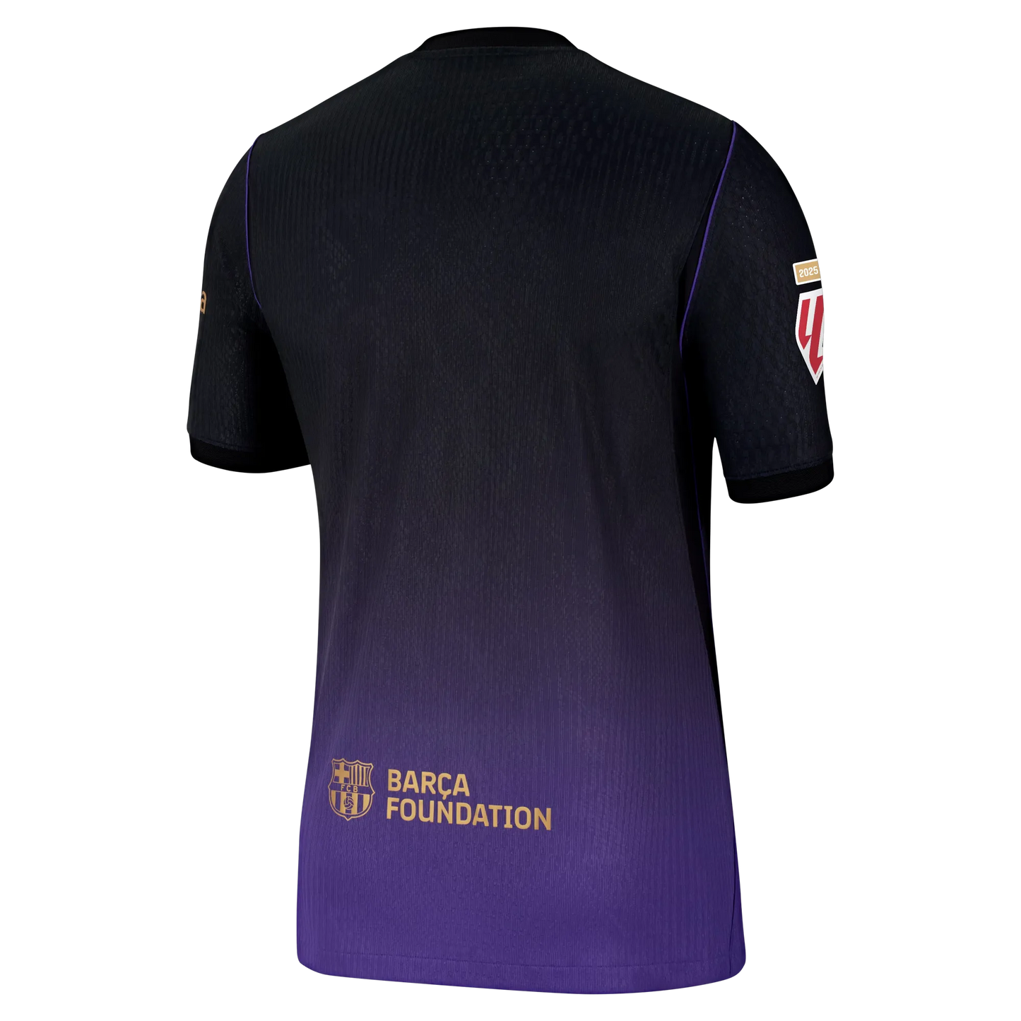 Back view of men's Barcelona 2026-2027 away purple match authentic football shirt by Final Third Kit