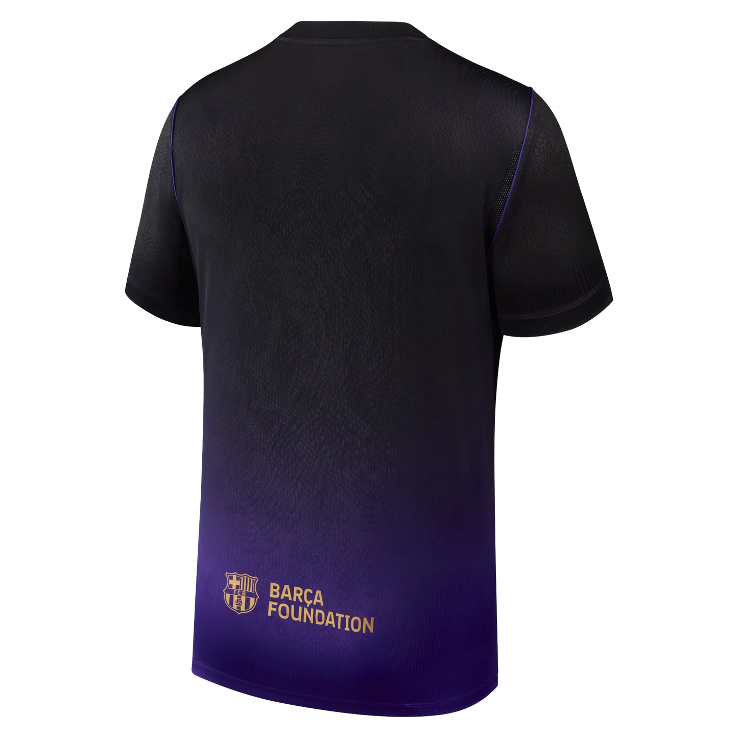 Back view of men's Barcelona 2026-2027 away purple stadium replica football shirt by Final Third Kit