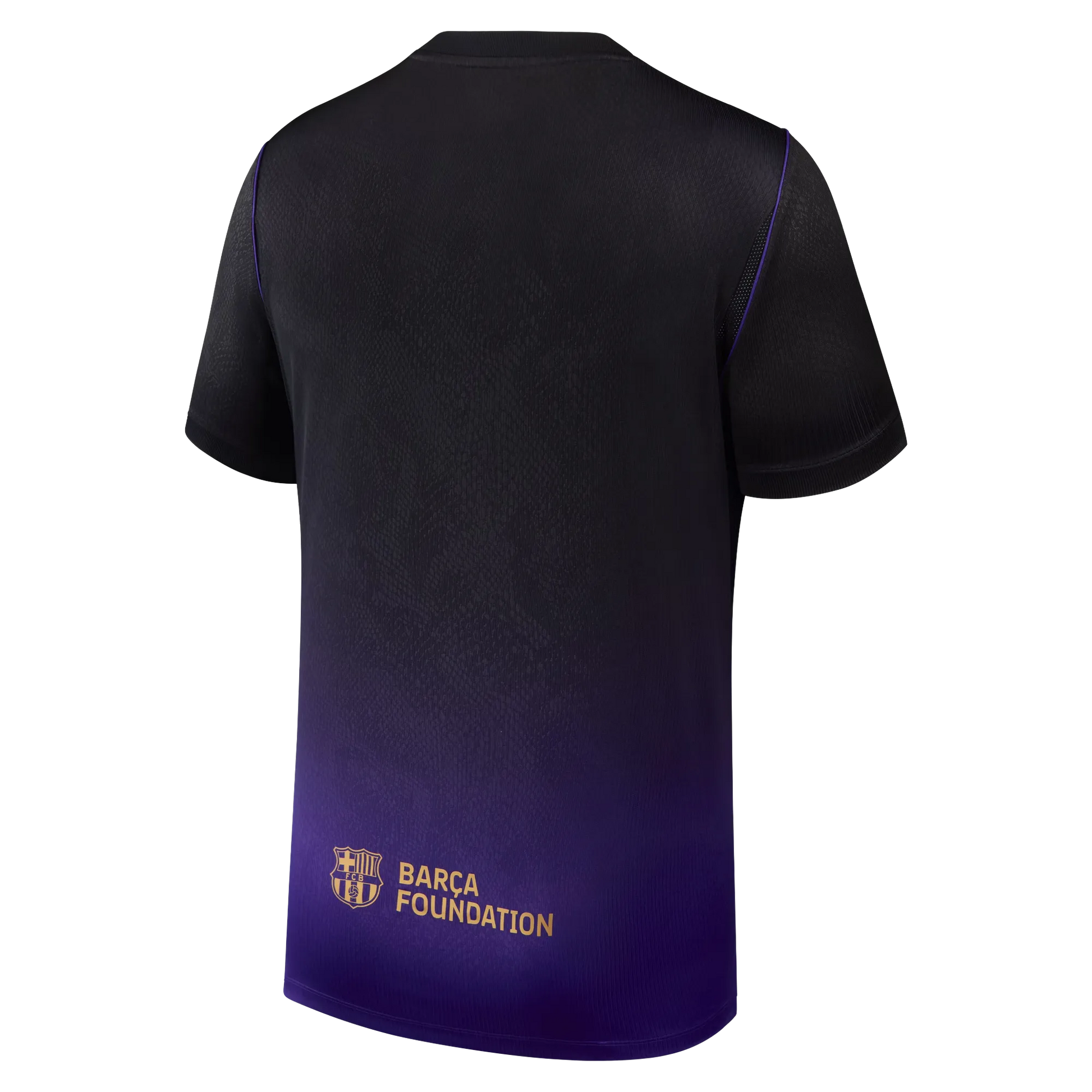 Back view of men's Barcelona 2026-2027 away purple stadium replica football shirt by Final Third Kit