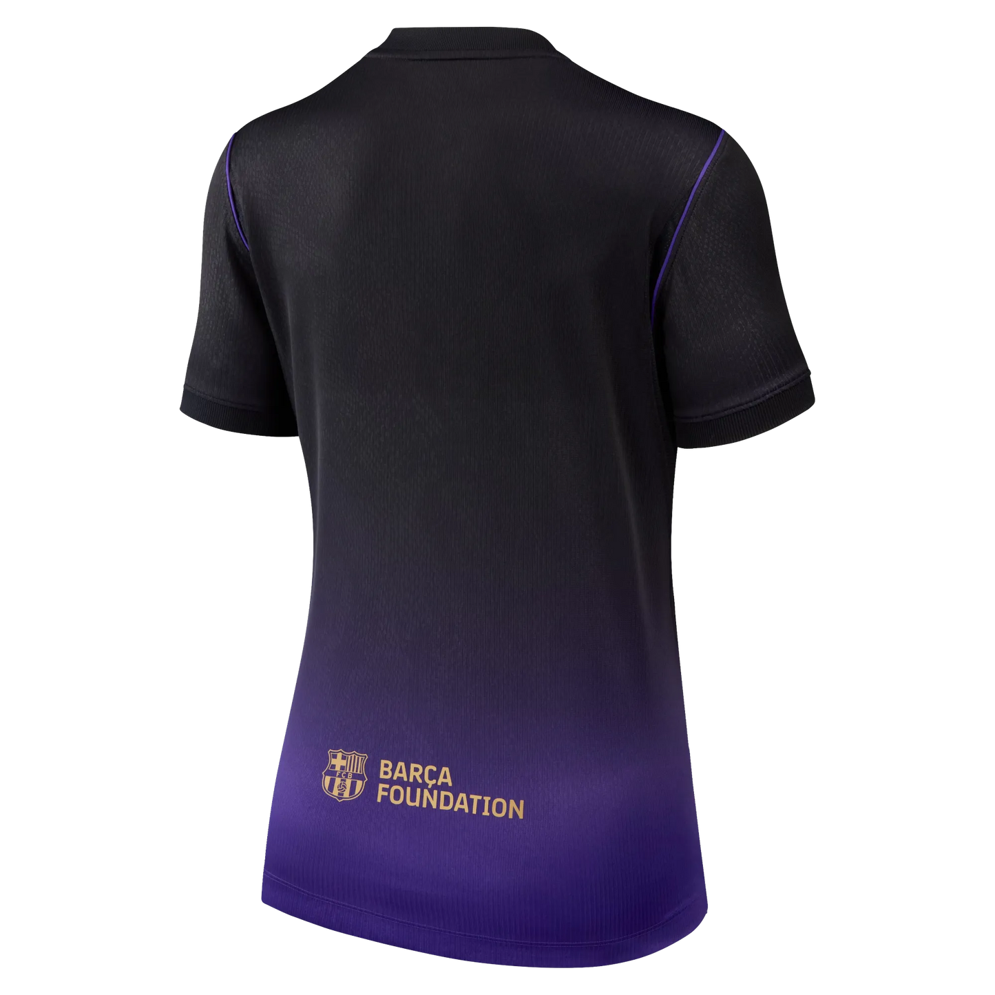 Back view of women's Barcelona 2026-2027 away purple stadium replica football shirt by Final Third Kit