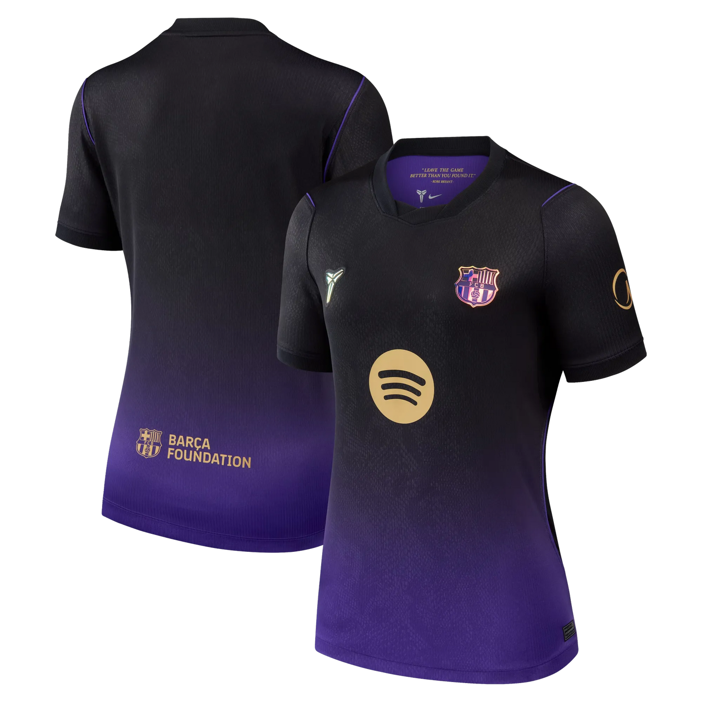 Front and back view of women's Barcelona 2026-2027 away purple stadium replica jersey by Final Third Kit