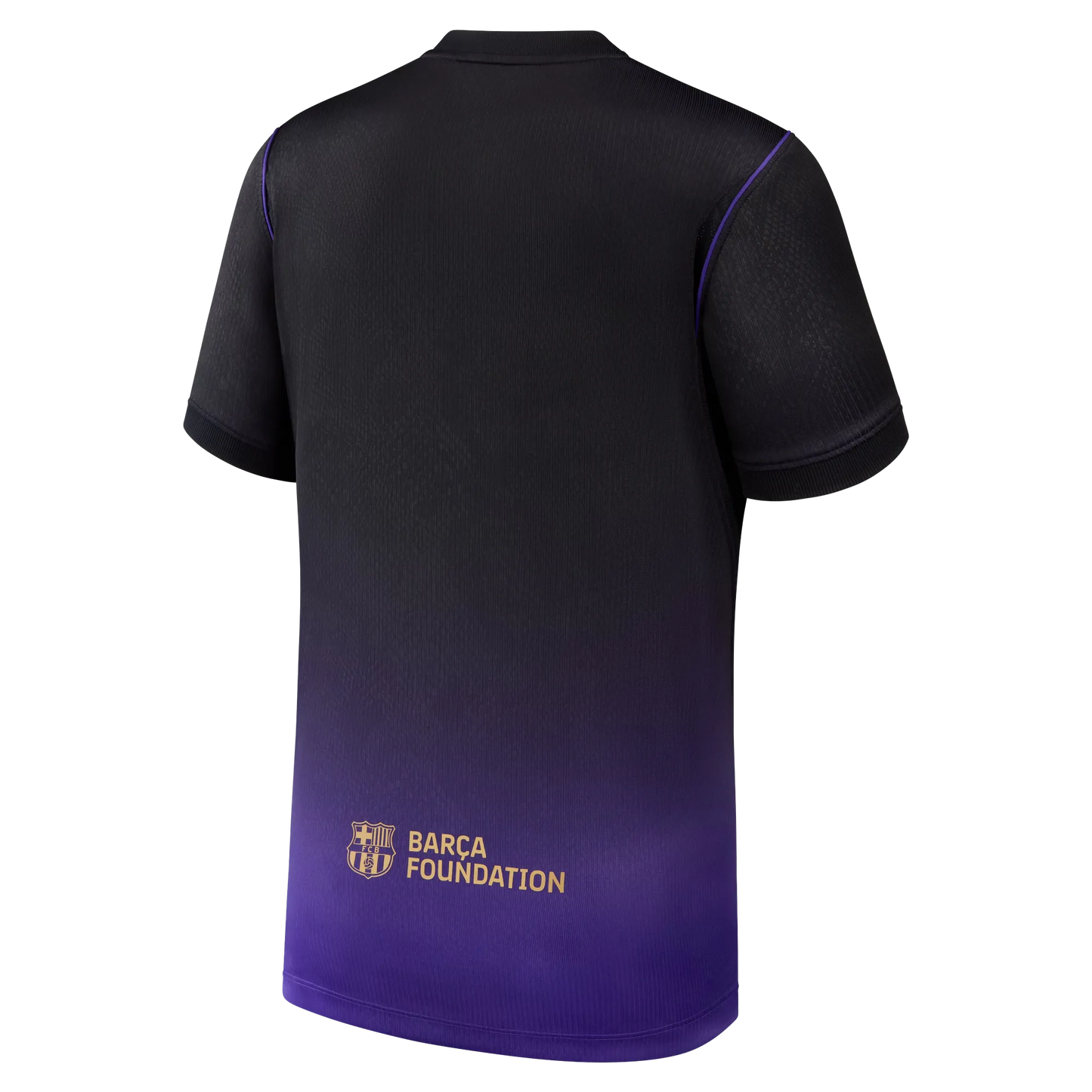 Back view of youth Barcelona 2026-2027 away purple stadium replica football shirt by Final Third Kit