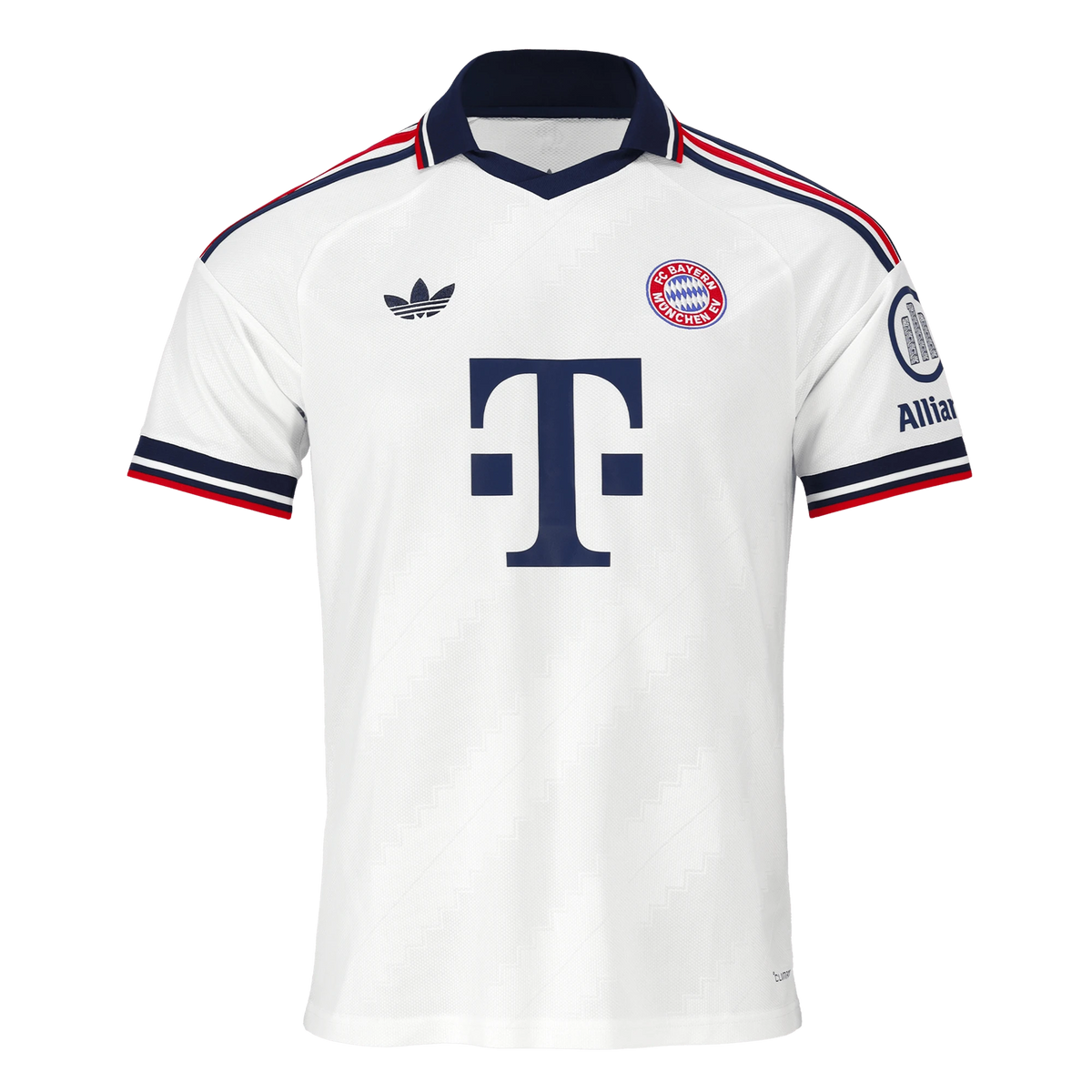 Front view of youth Bayern Munich 2026-2027 away white replica soccer jersey by Final Third Kit