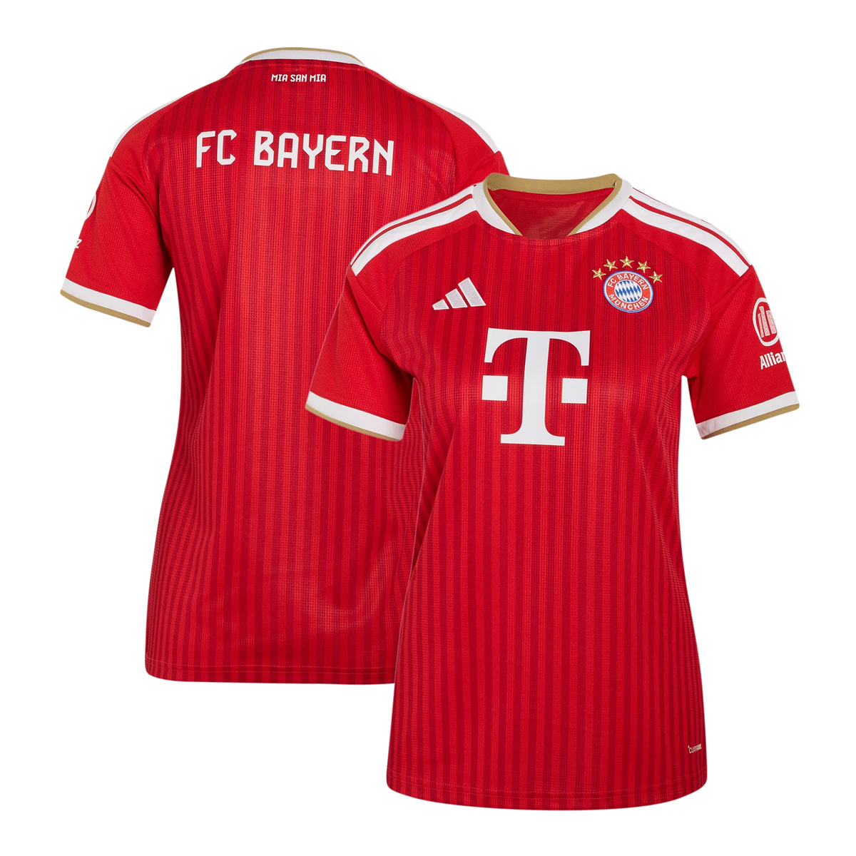 Front and back view of women's Bayern Munich 2026-2027 home red replica jersey by Final Third Kit