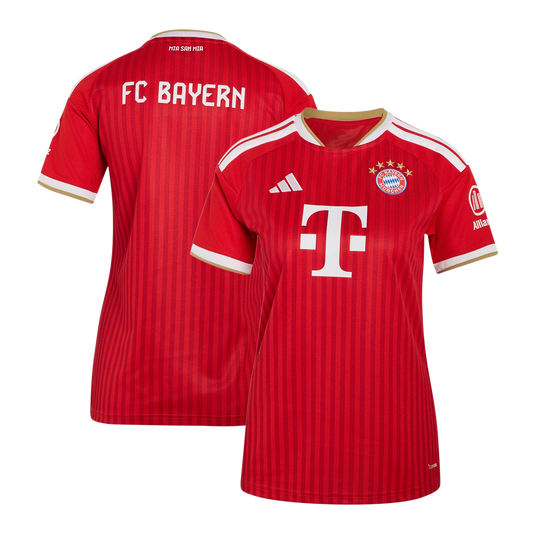 Front and back view of women's Bayern Munich 2026-2027 home red replica jersey by Final Third Kit