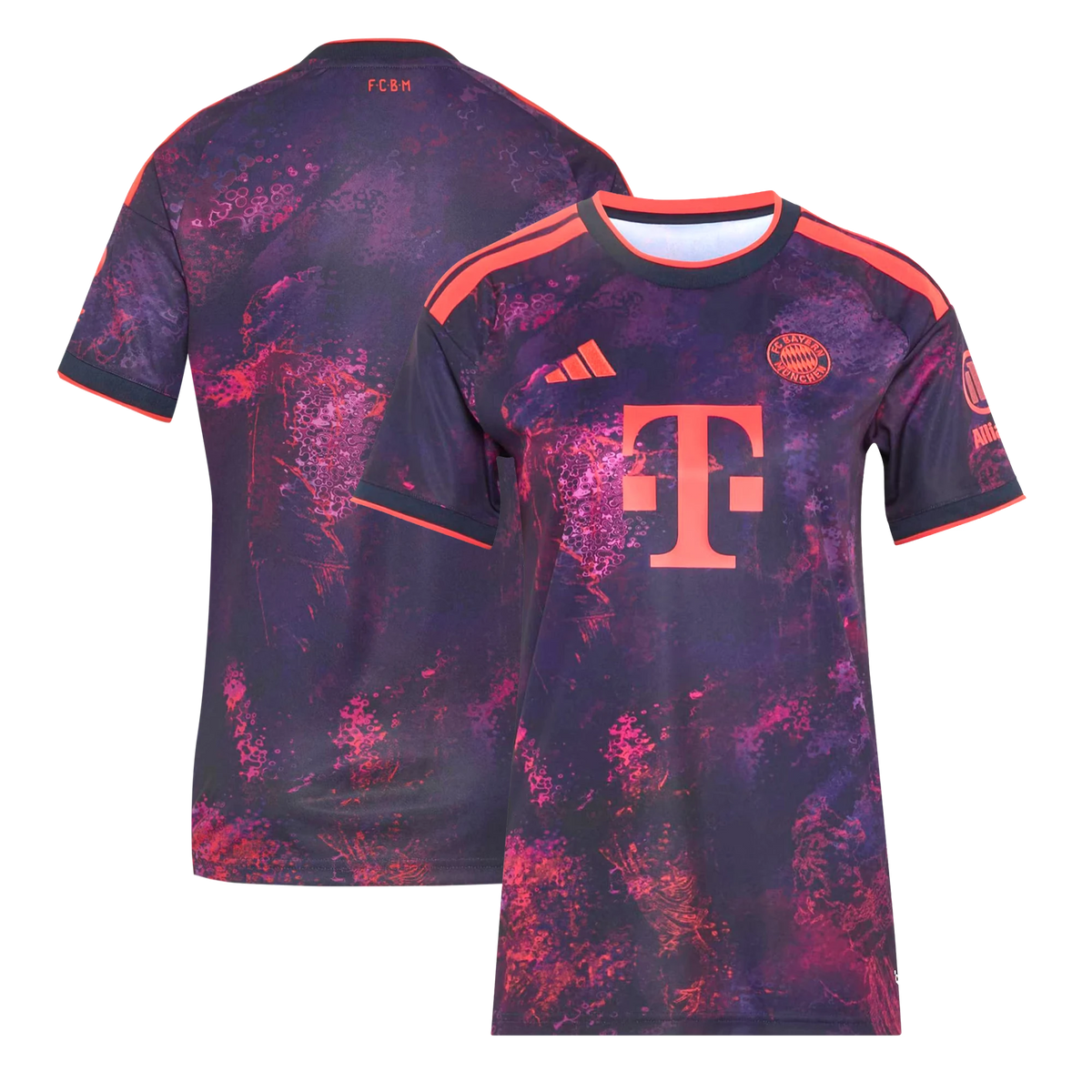Front and back view of women's Bayern Munich 2026-2027 third purple replica jersey by Final Third Kit