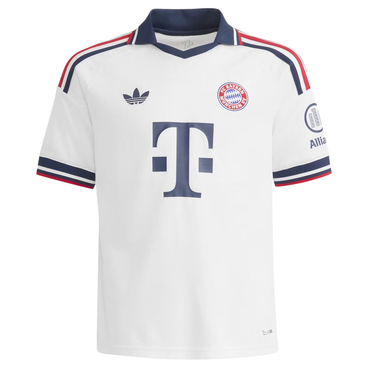 Front view of youth Bayern Munich 2026-2027 away white replica soccer jersey by Final Third Kit