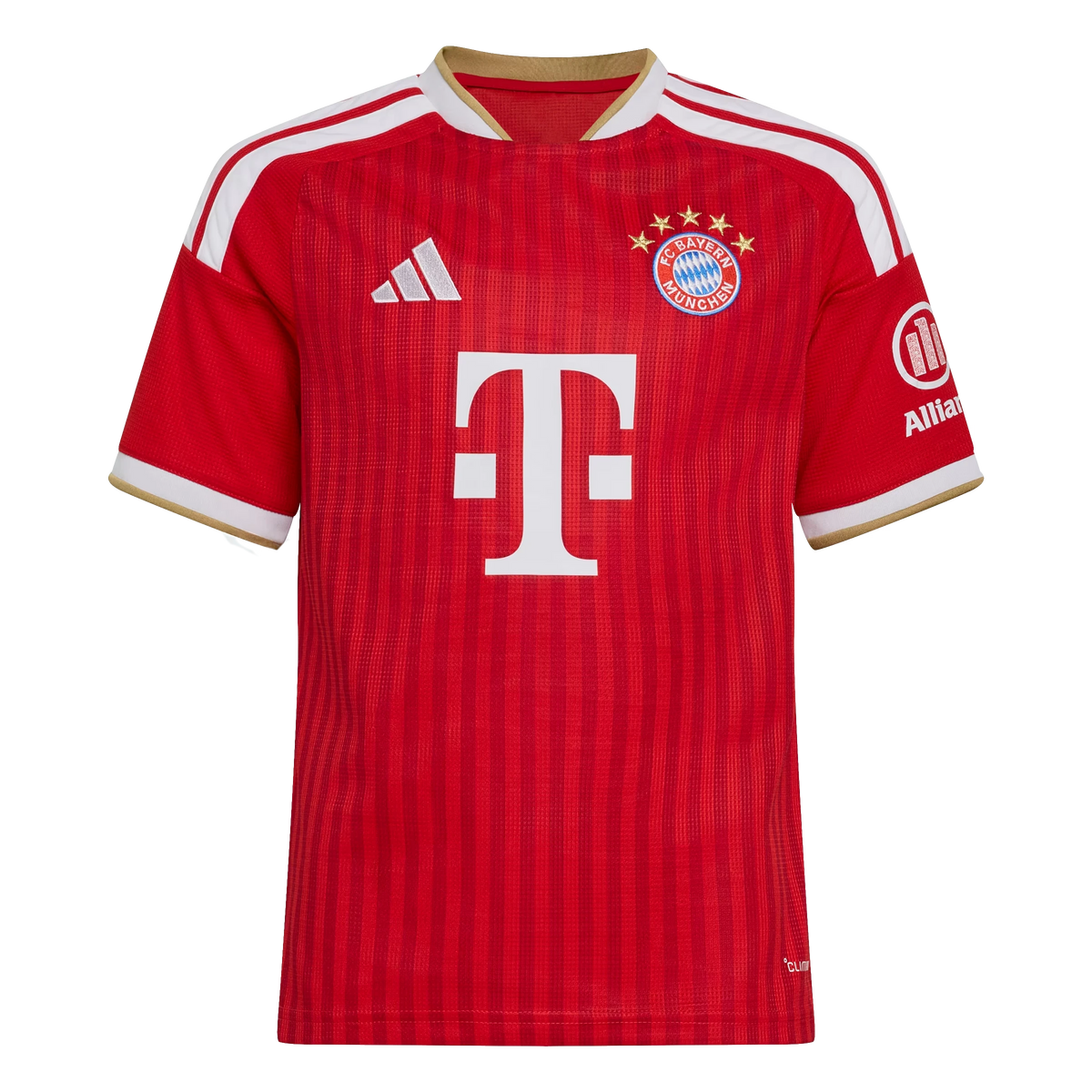 Front view of youth Bayern Munich 2026-2027 home red replica soccer jersey by Final Third Kit