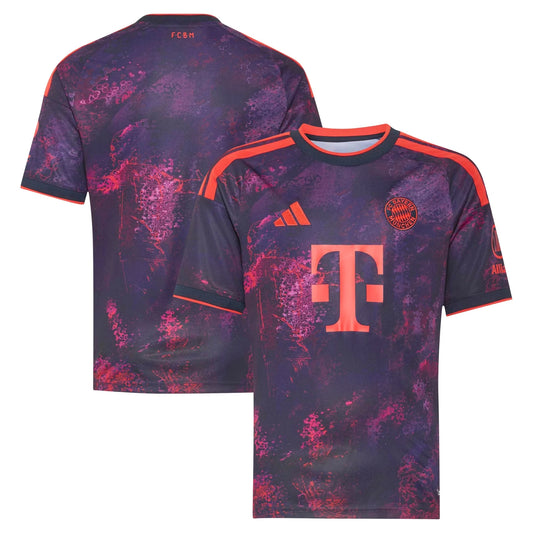 Front and back view of Bayern Munich 2026-2027 third purple replica jersey by Final Third Kit