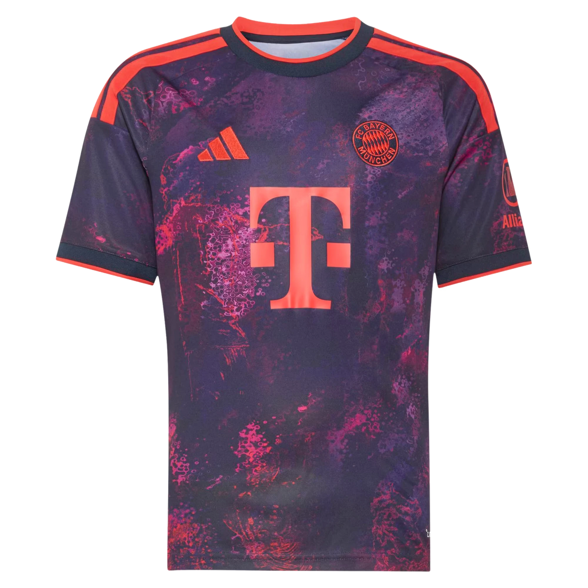 Front view of youth Bayern Munich 2026-2027 third purple replica soccer jersey by Final Third Kit