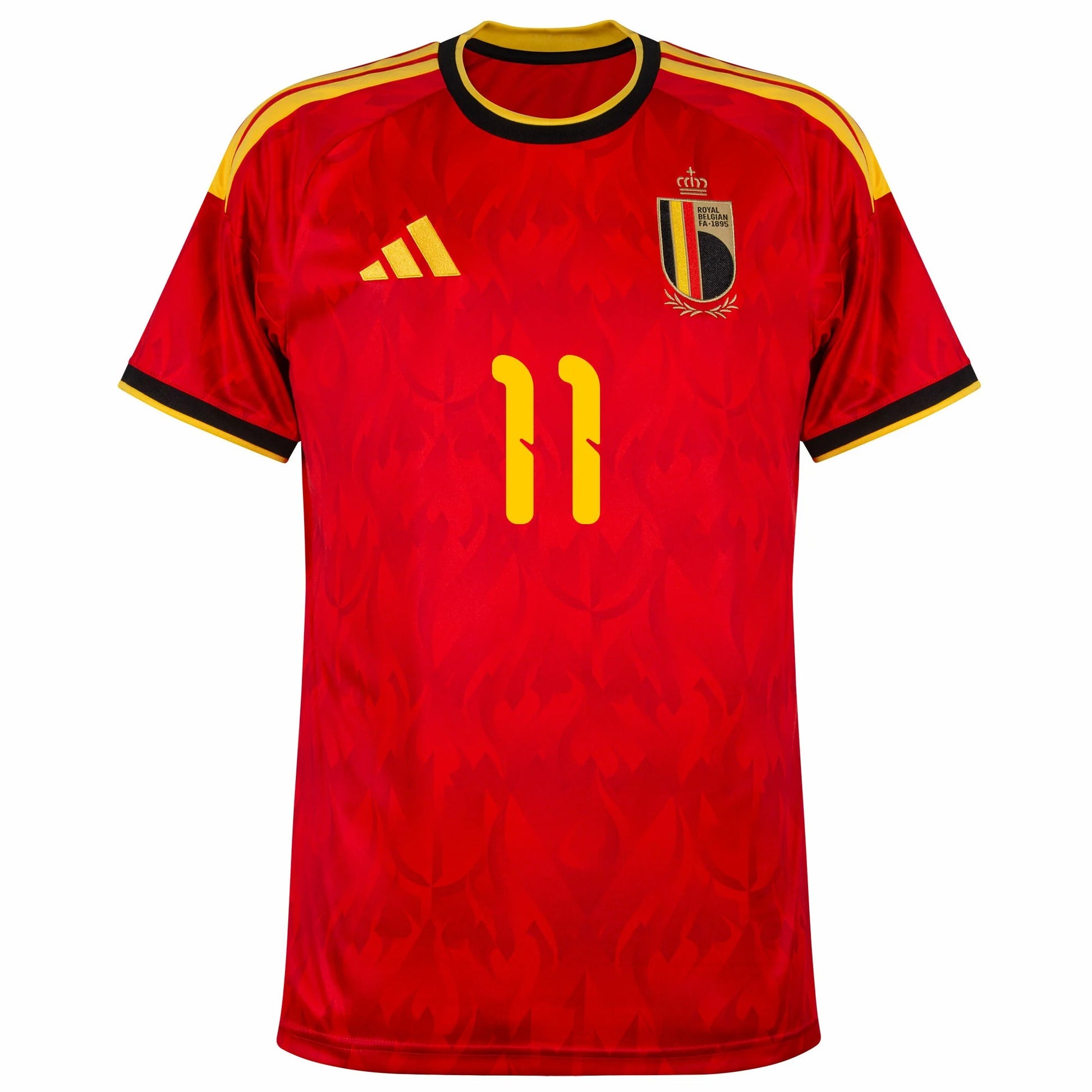 Belgium 2026 World Cup Home Stadium Replica Jersey With Doku #11 Printing front view