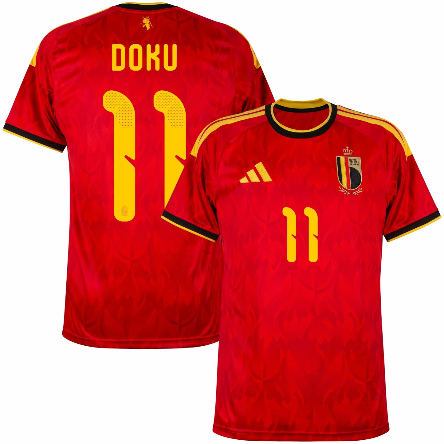 Belgium 2026 World Cup Home Stadium Replica Jersey With Doku #11 Printing