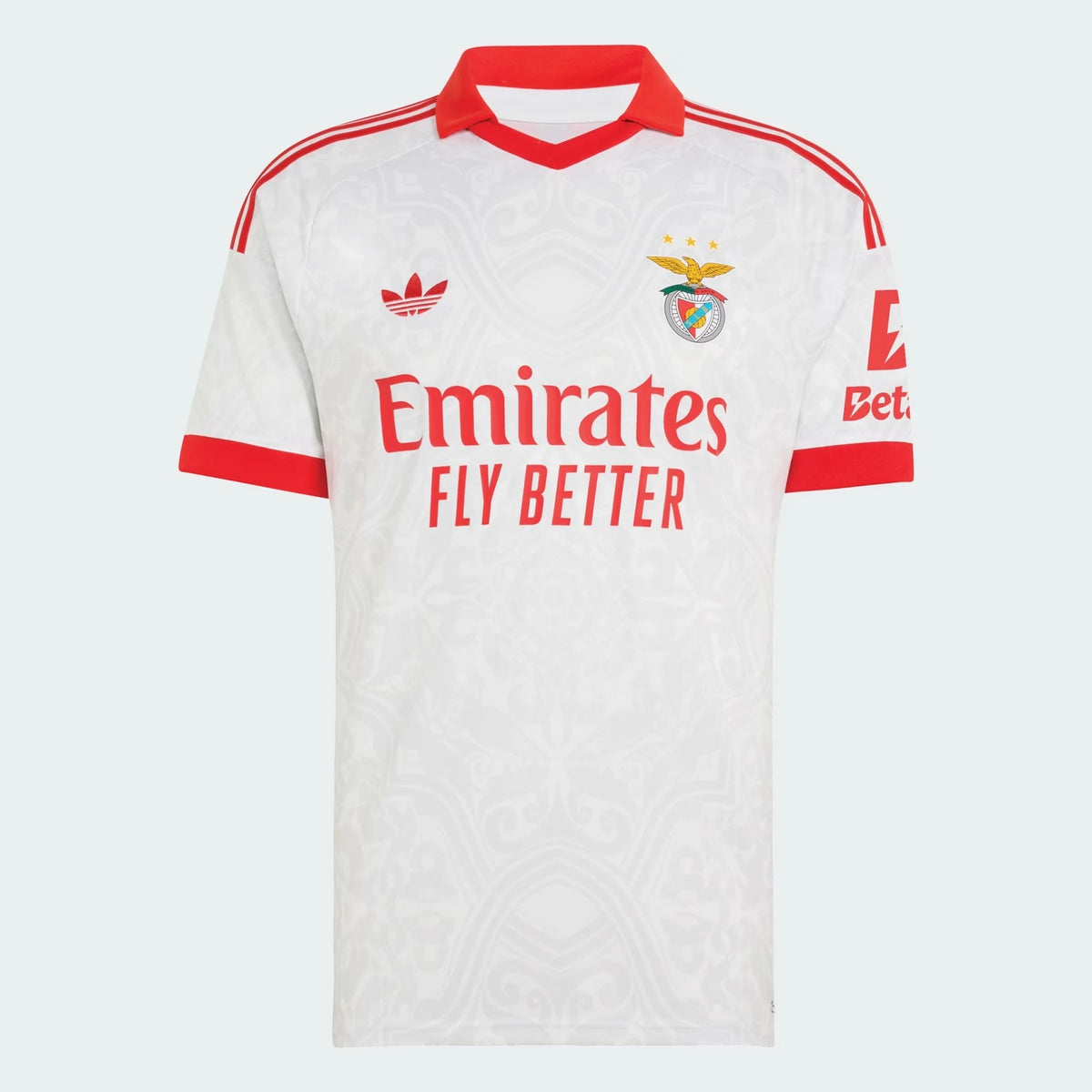 Front view of Benfica 2026-2027 away white stadium replica soccer jersey by Final Third Kit