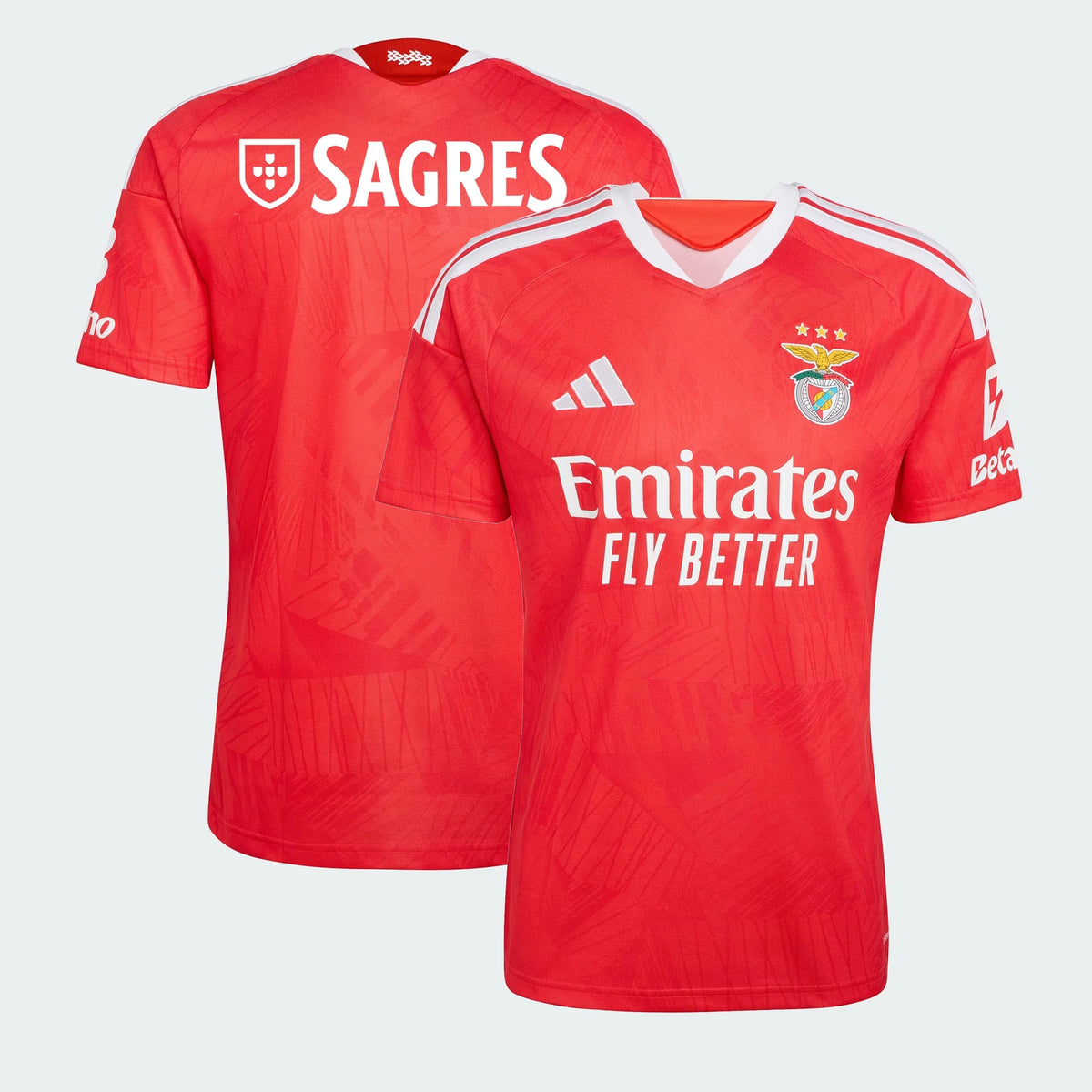 Front and back view of Benfica 2026-2027 home red stadium replica jersey by Final Third Kit