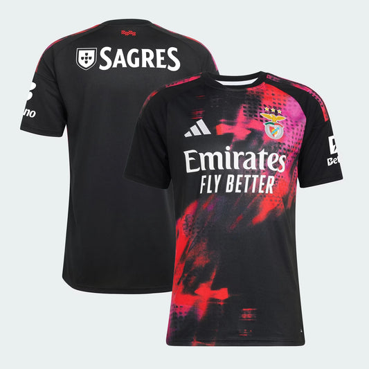 Front and back view of Benfica 2026-2027 third black stadium replica jersey by Final Third Kit