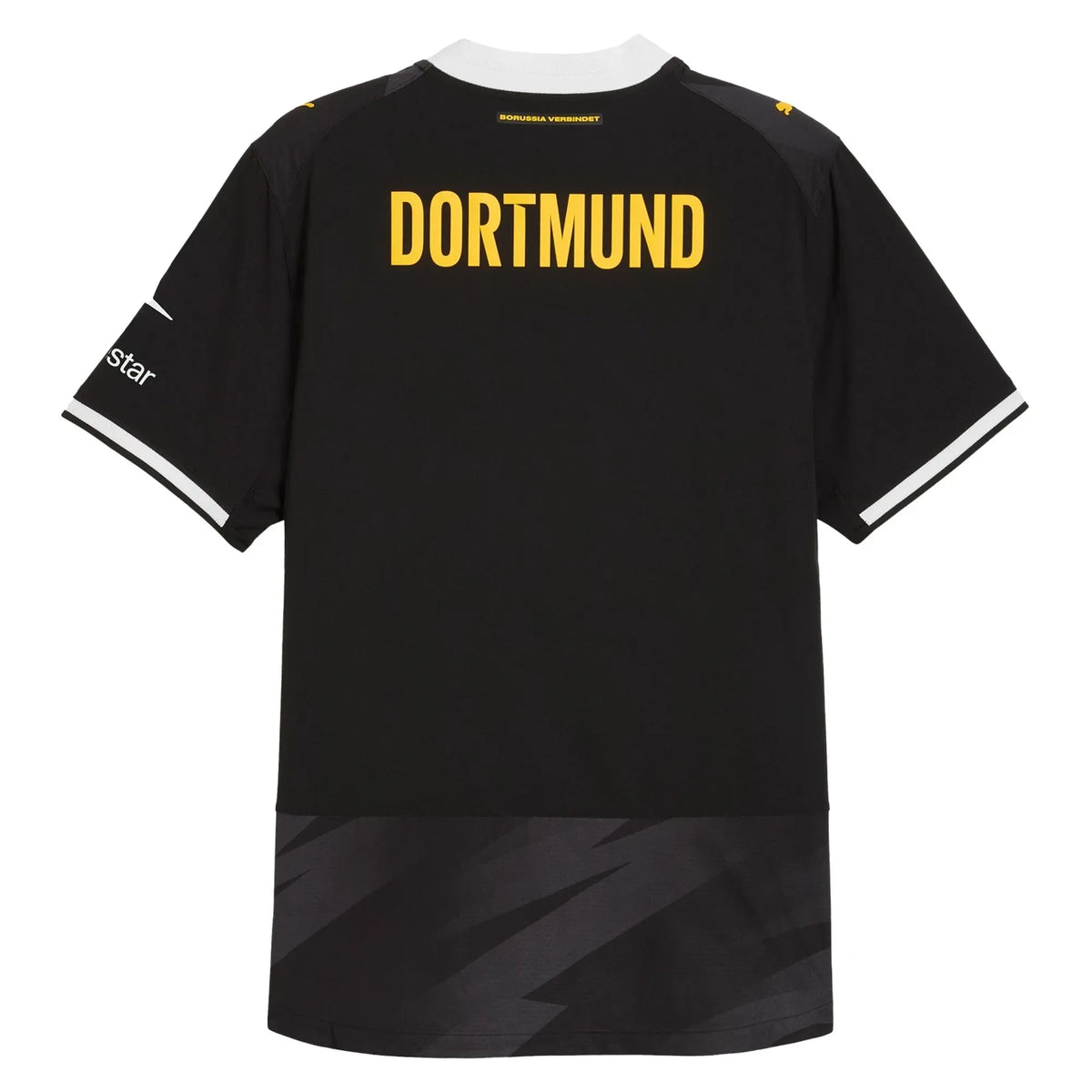 Back view of Borussia Dortmund 2026-2027 away black on-field authentic football shirt by Final Third Kit