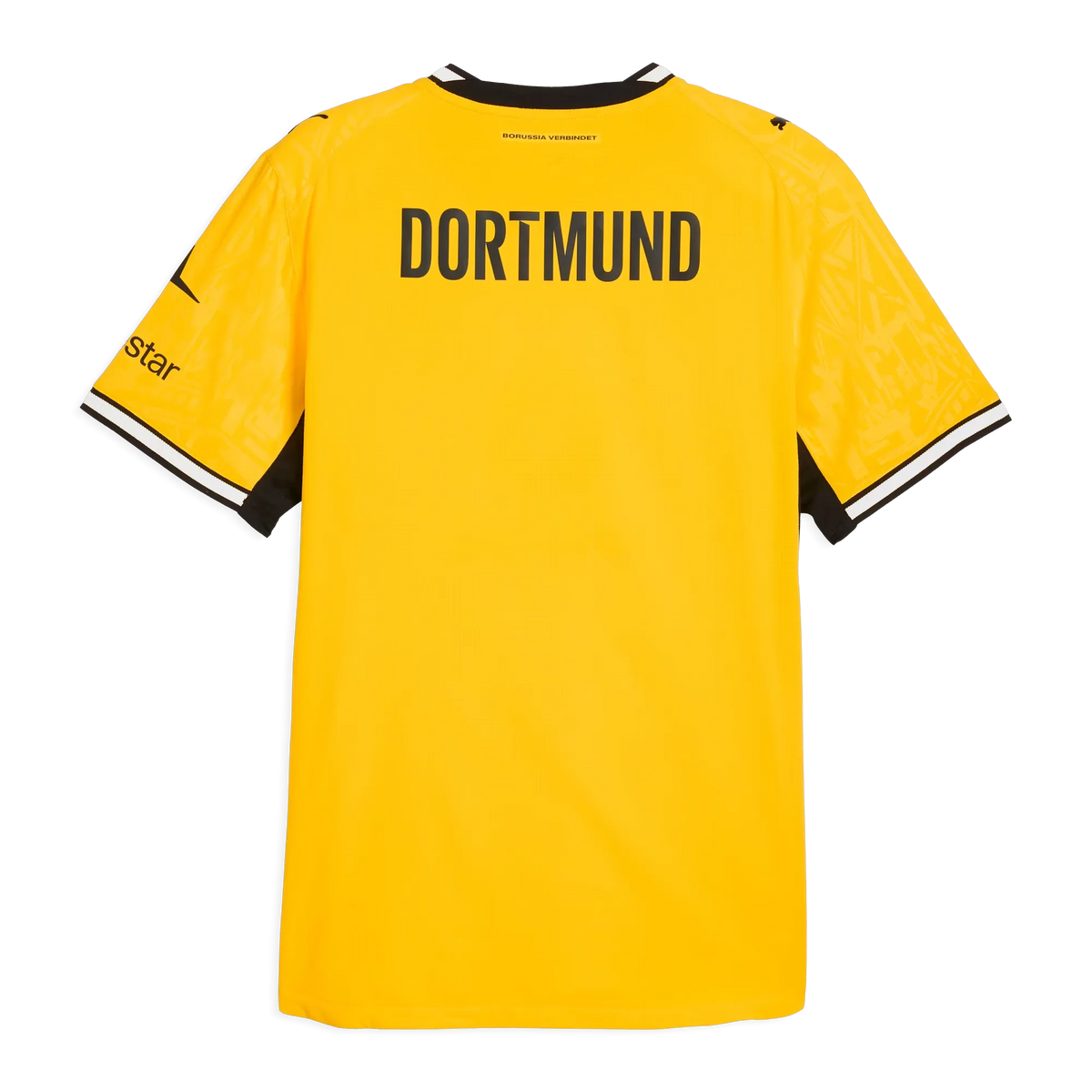 Back view of Borussia Dortmund 2026-2027 home yellow on-field authentic football shirt by Final Third Kit