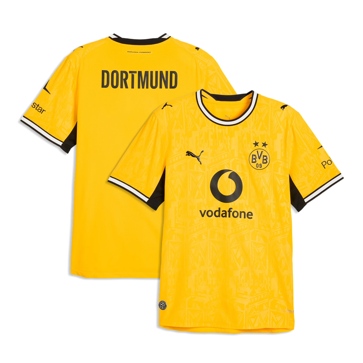 Front and back view of Borussia Dortmund 2026-2027 home yellow on-field authentic jersey by Final Third Kit